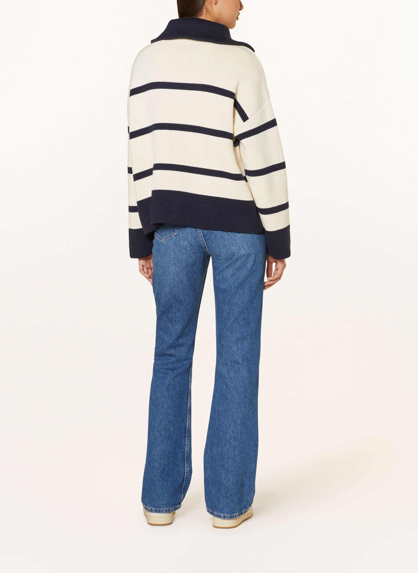 GANT Half-zip sweater BRETON, Color: CREAM/ DARK BLUE (Image 3)