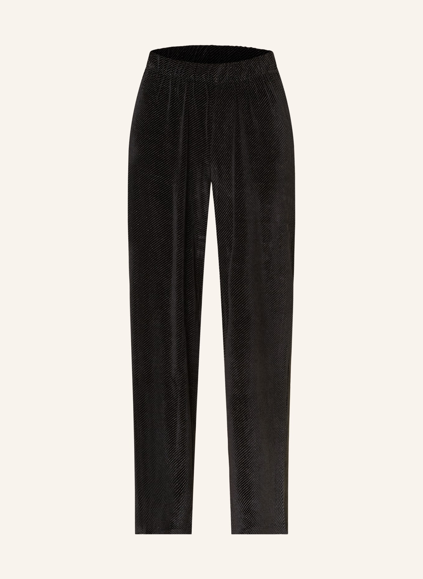 ONLY Wide leg trousers made of velvet, Color: BLACK/ SILVER (Image 1)