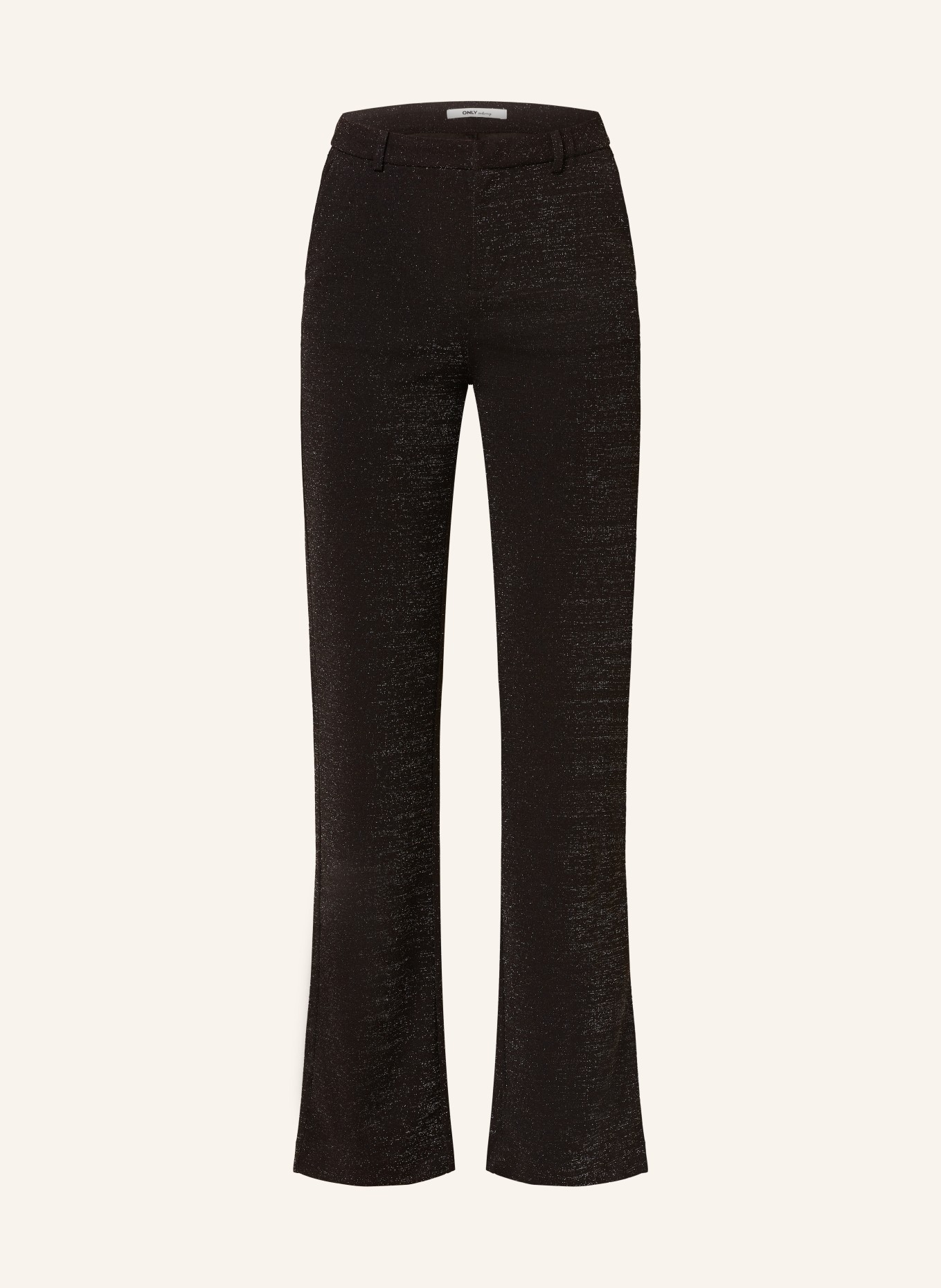 ONLY Wide leg trousers with glitter thread, Color: BLACK/ SILVER (Image 1)