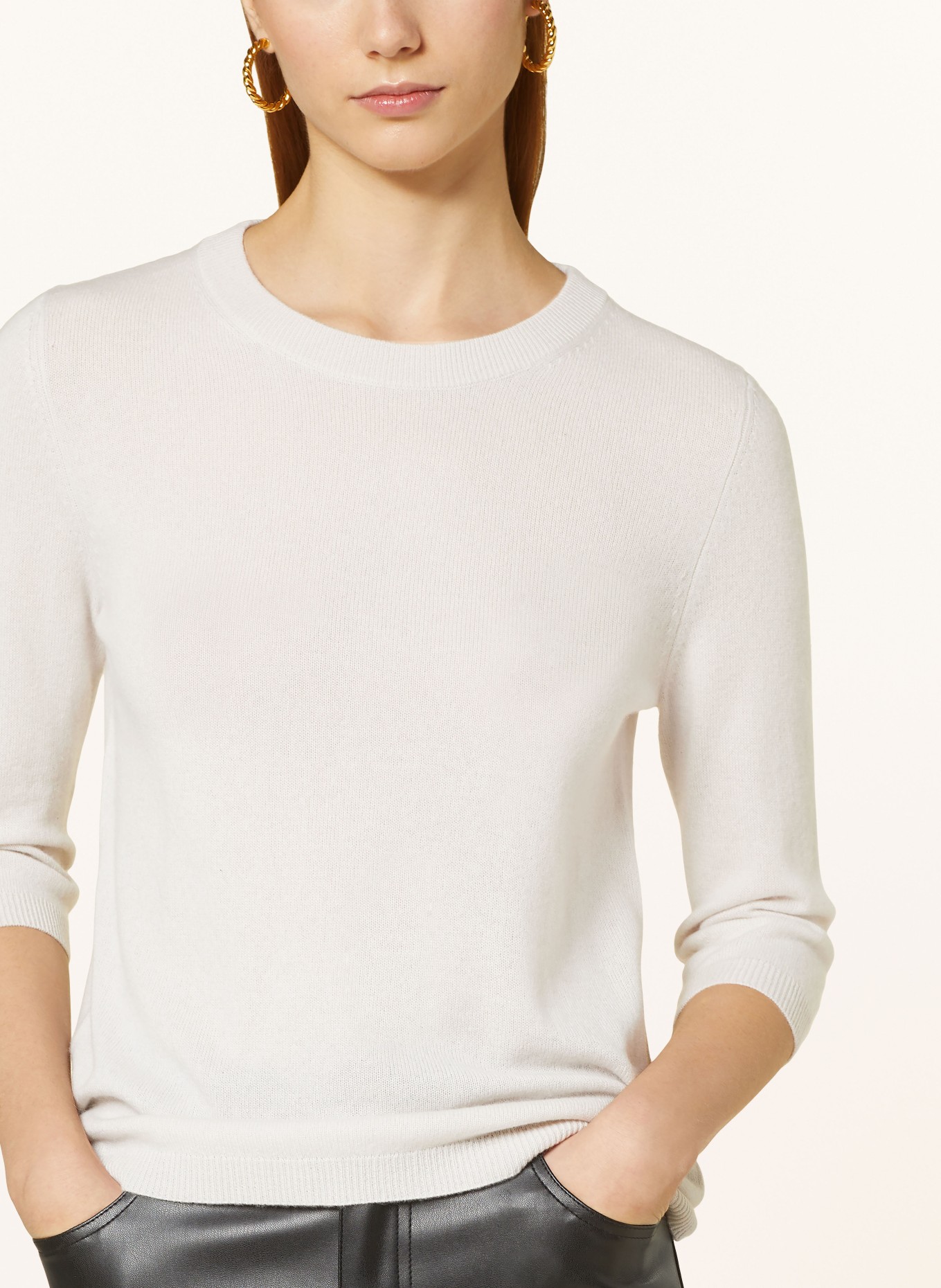 darling harbour Cashmere sweater with 3/4 sleeves, Color: STEIN (Image 4)