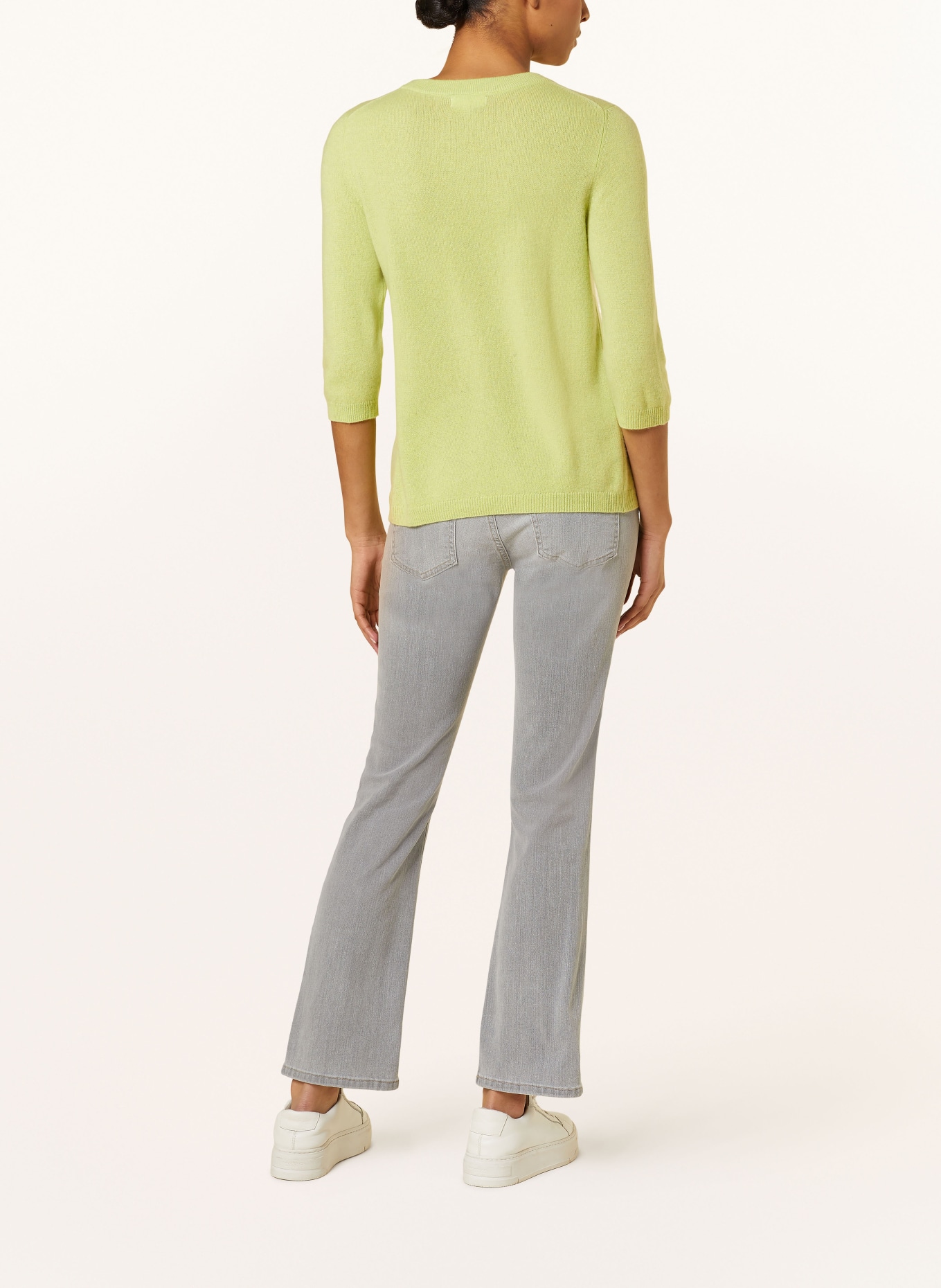 darling harbour Cashmere sweater with 3/4 sleeves, Color: PISTAZIE (Image 3)