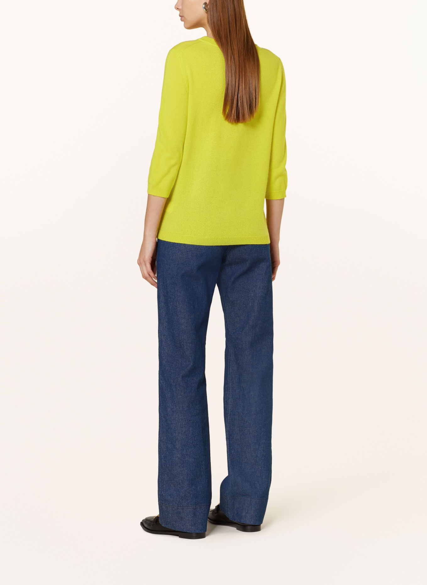 darling harbour Cashmere sweater with 3/4 sleeves, Color: GELB (Image 3)