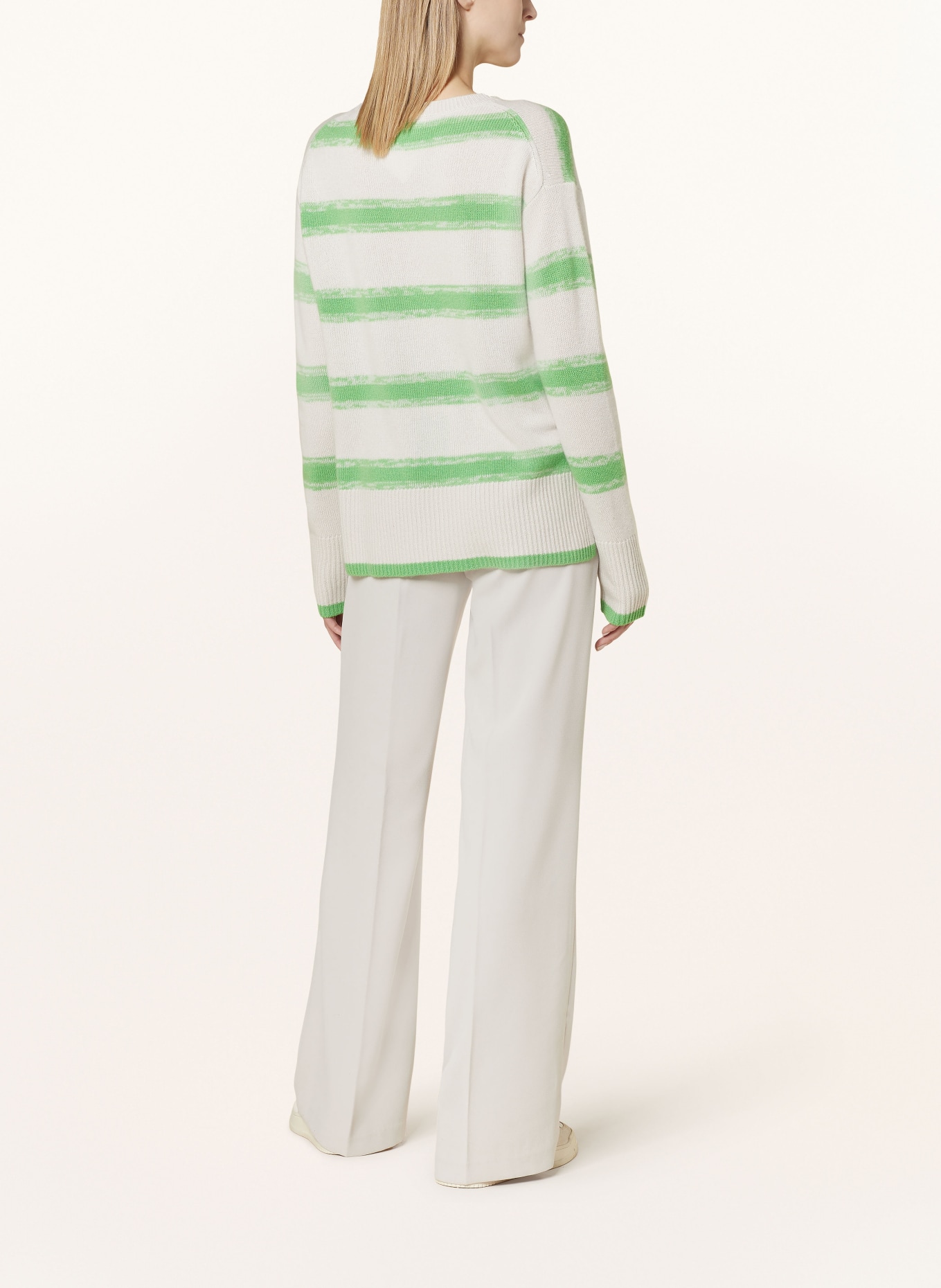 darling harbour Cashmere sweater, Color: LIGHT GRAY/ LIGHT GREEN (Image 3)