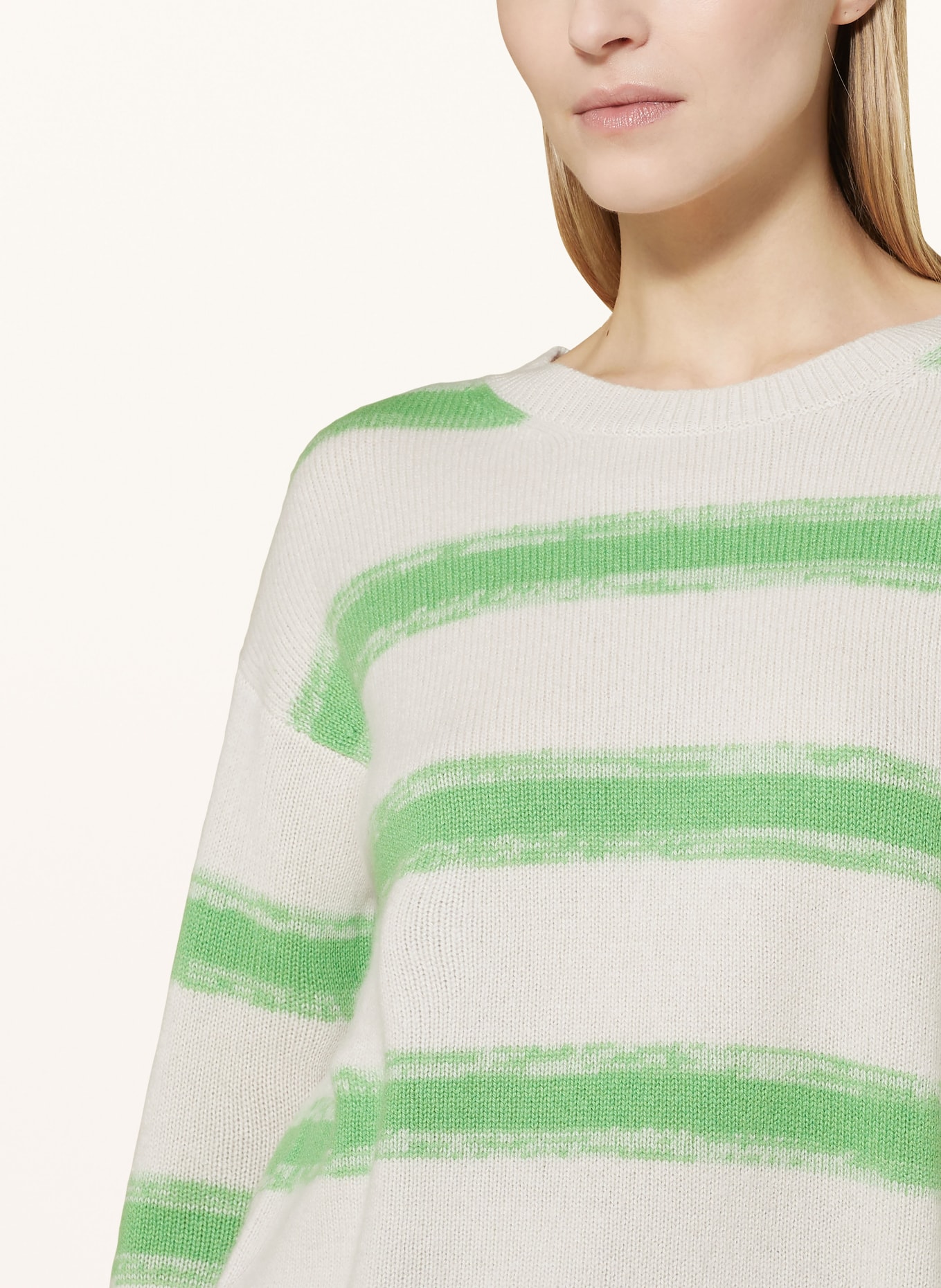 darling harbour Cashmere sweater, Color: LIGHT GRAY/ LIGHT GREEN (Image 4)