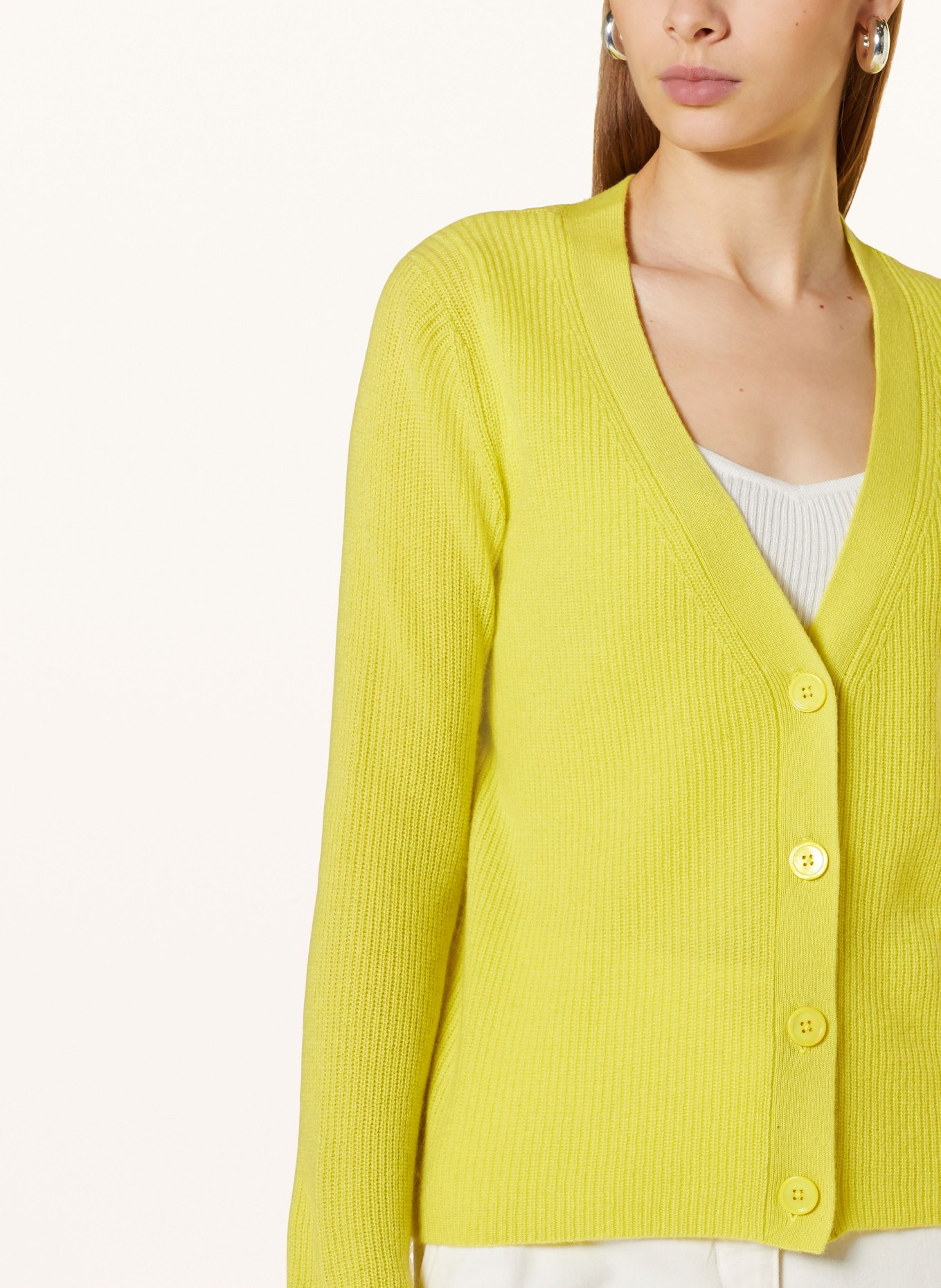 darling harbour Cashmere cardigan, Color: GELB (Image 4)