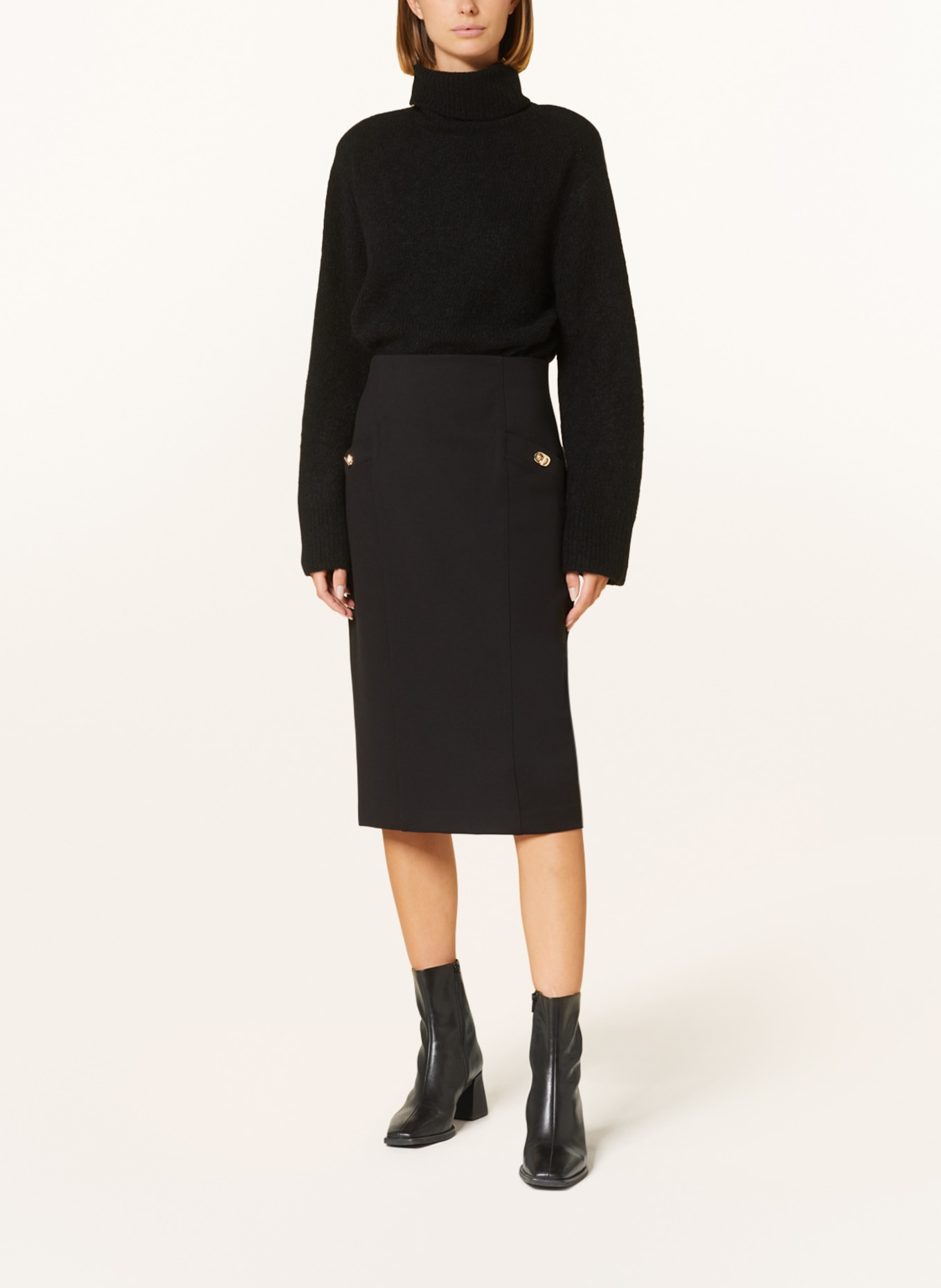 Joseph Ribkoff Jersey skirt, Color: BLACK (Image 2)