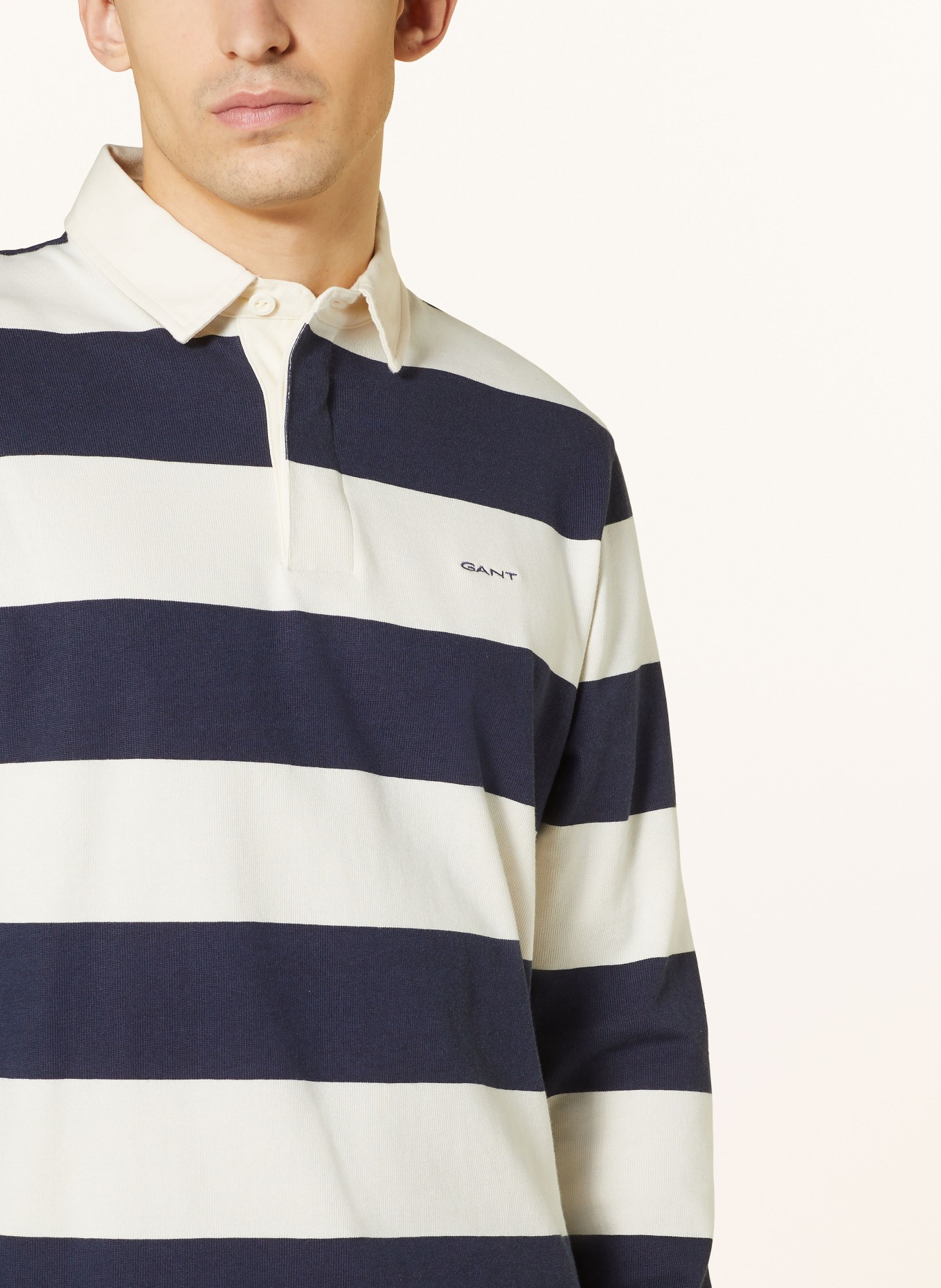 GANT Knitted polo shirt, Color: CREAM/ DARK BLUE (Image 4)