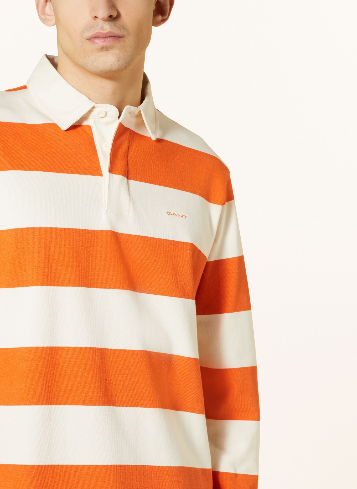 GANT Strick-Poloshirt, Farbe: ECRU/ ORANGE (Bild 4)