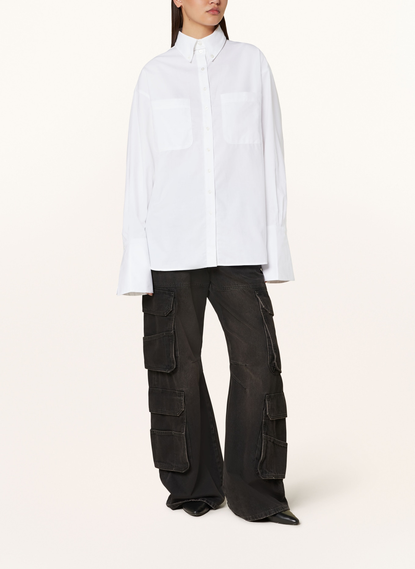 black palms Oversized shirt blouse WOLLY, Color: WHITE (Image 2)