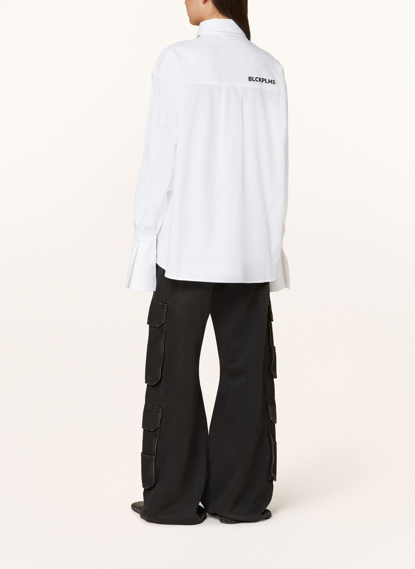 black palms Oversized shirt blouse WOLLY, Color: WHITE (Image 3)
