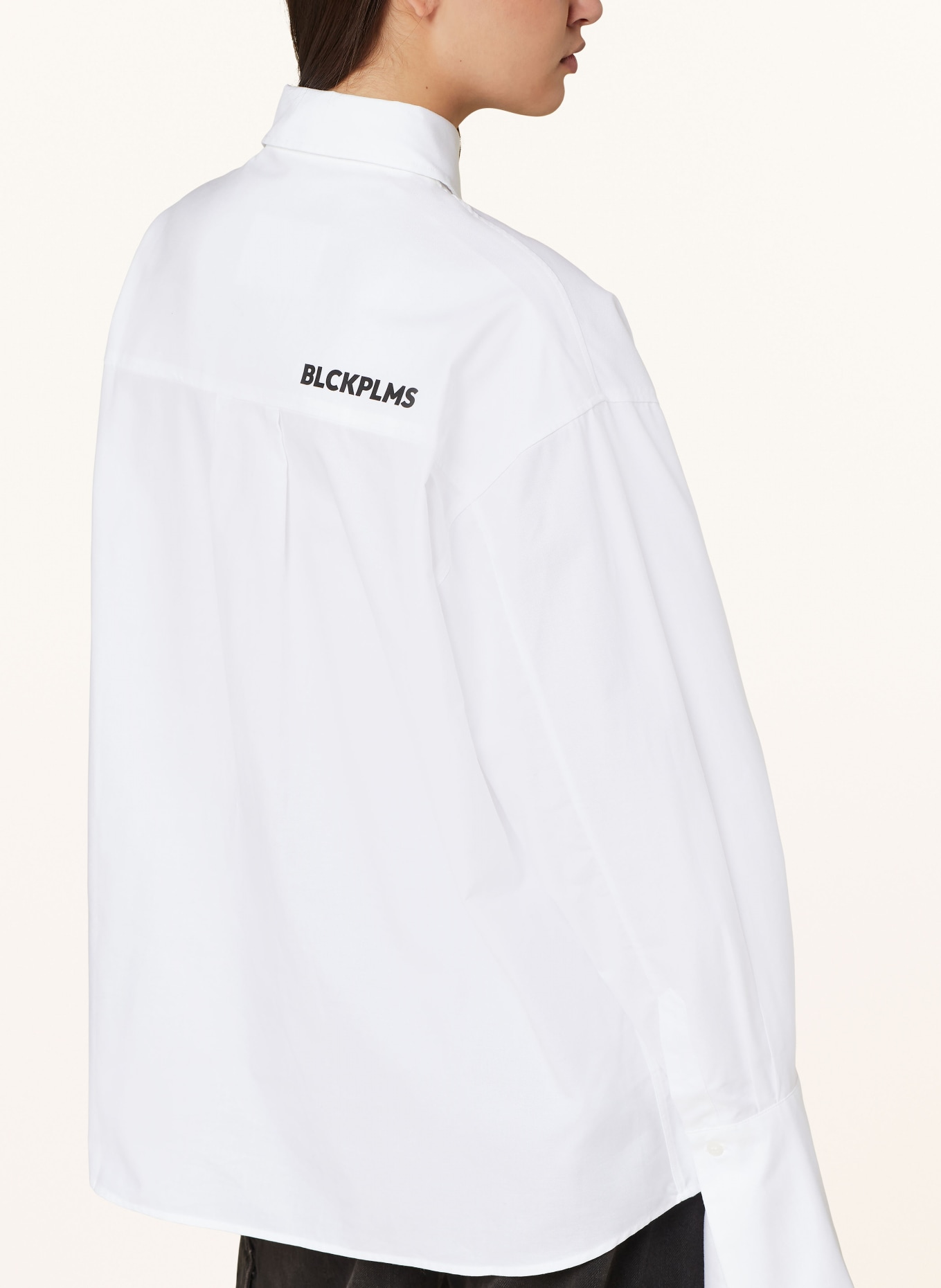 black palms Oversized shirt blouse WOLLY, Color: WHITE (Image 4)