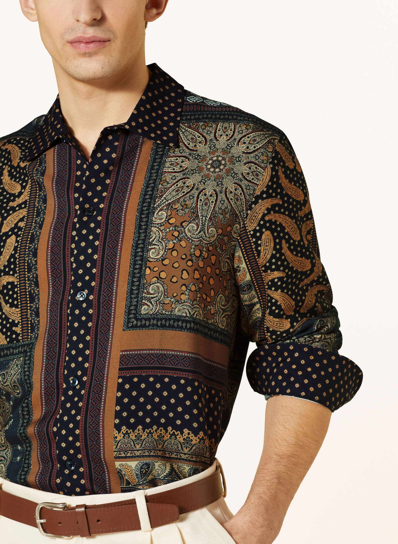 BALDESSARINI Shirt regular fit, Color: BLACK/ BROWN/ LIGHT GRAY (Image 4)