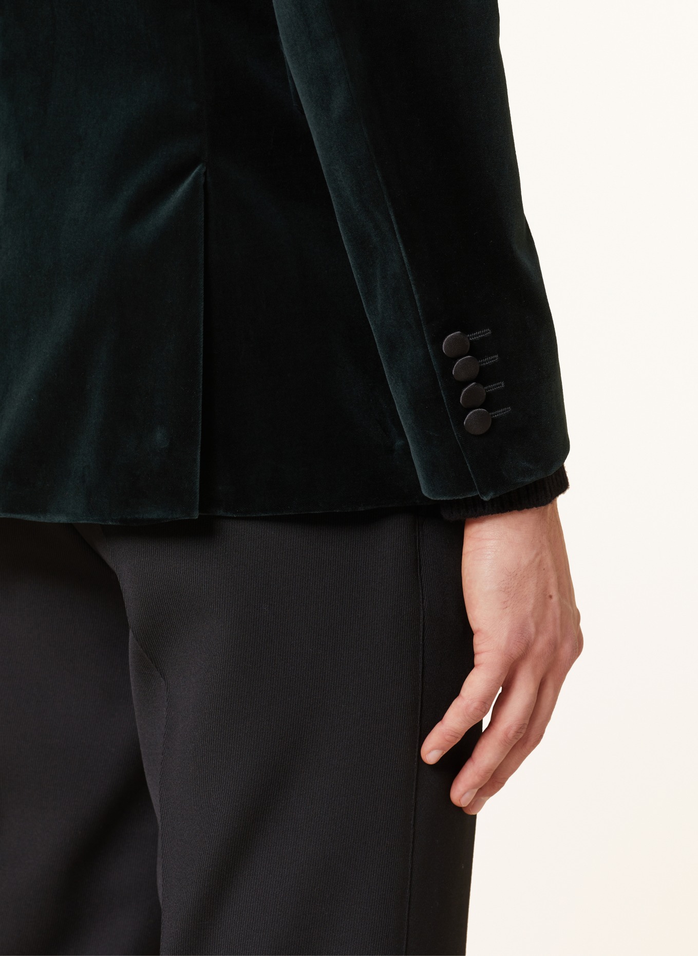 TIGER OF SWEDEN Smoking tailored jacket JEFFERS regular fit made of velvet, Color: DARK GREEN/ BLACK (Image 6)