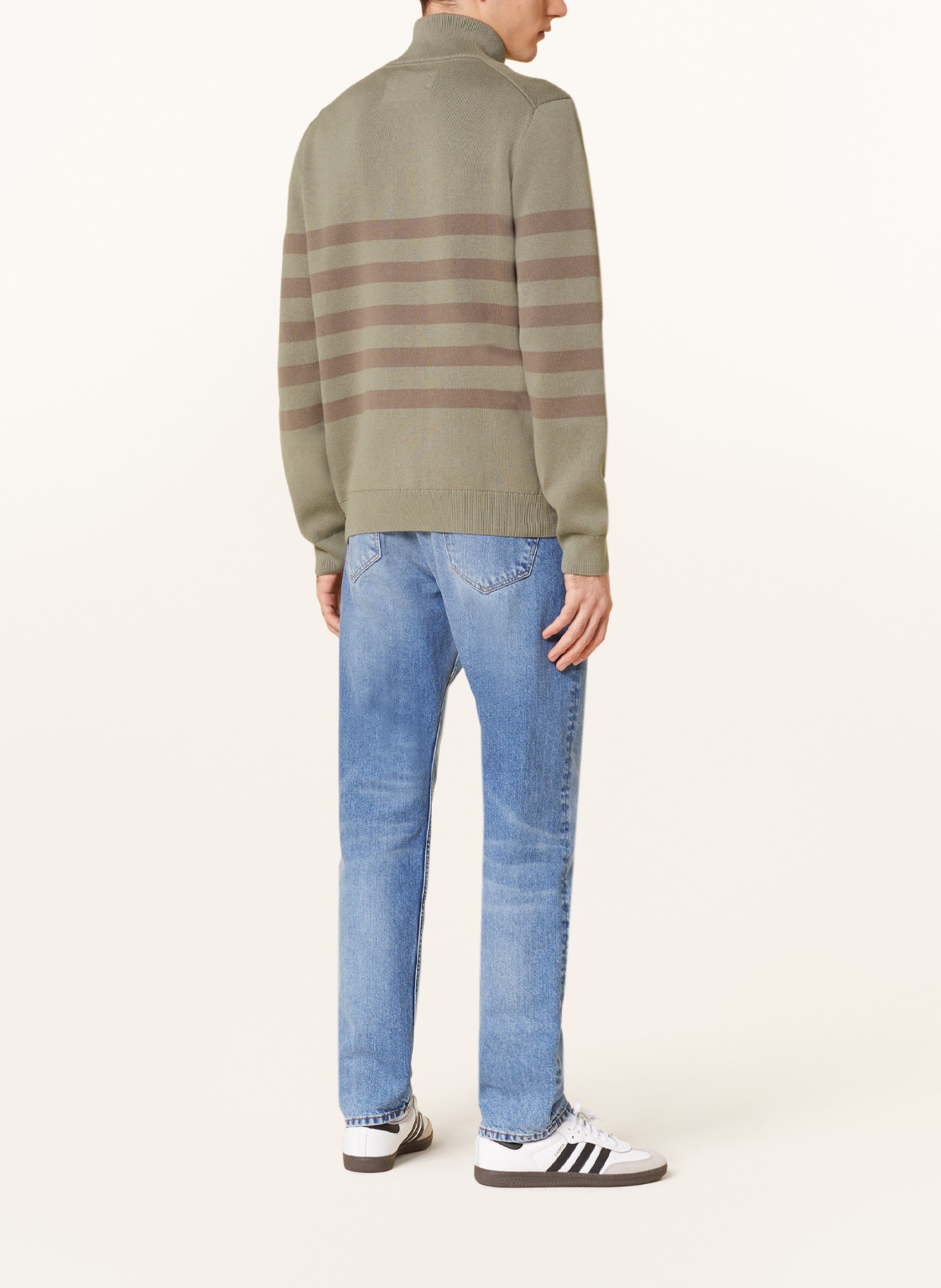 ARMEDANGELS Half-zip sweater AALFREDOS, Color: BROWN/ OLIVE (Image 3)