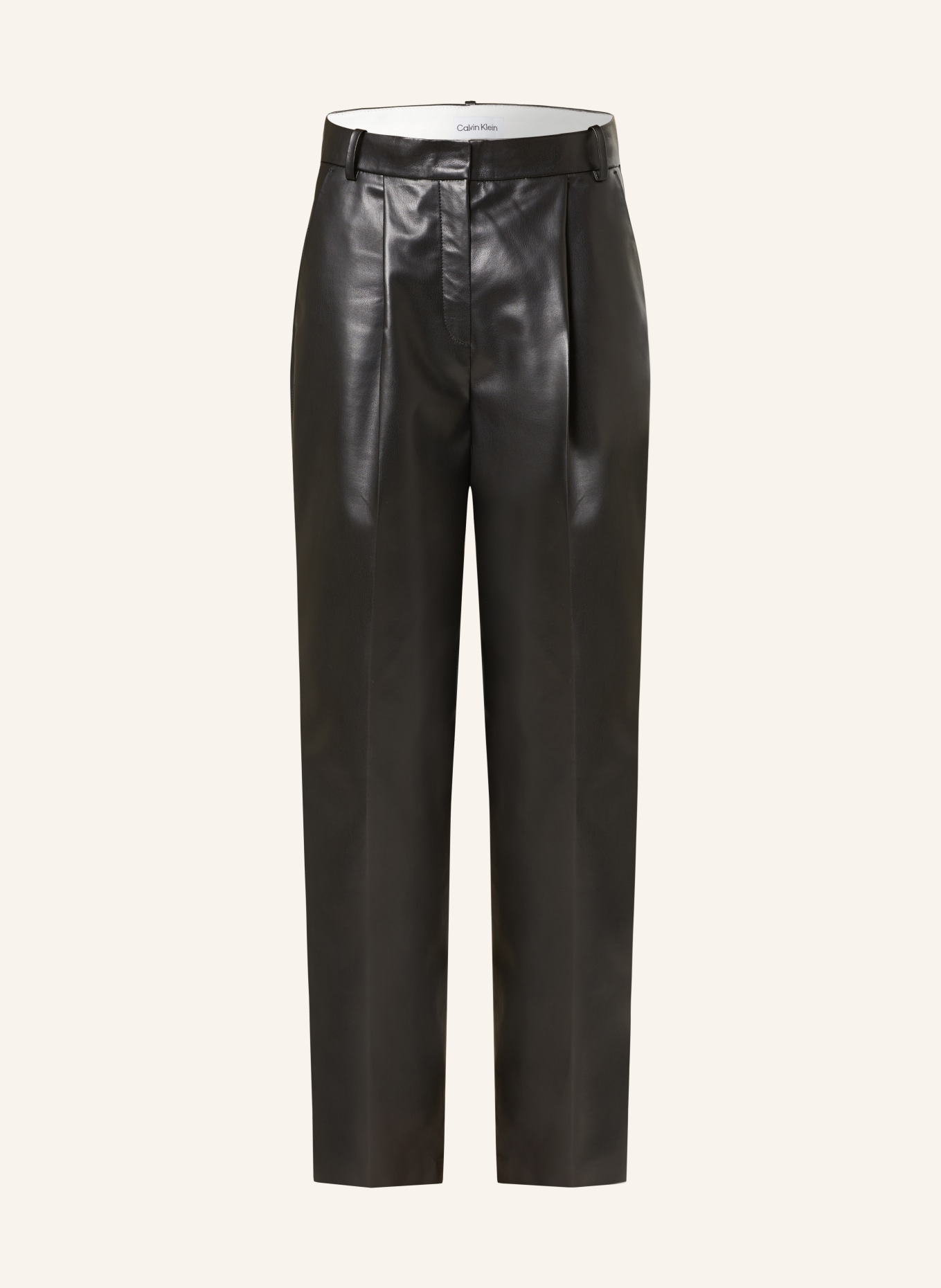 Calvin Klein Kalhoty v koženém vzhledu, Barva: ČERNÁ (Obrázek 1)