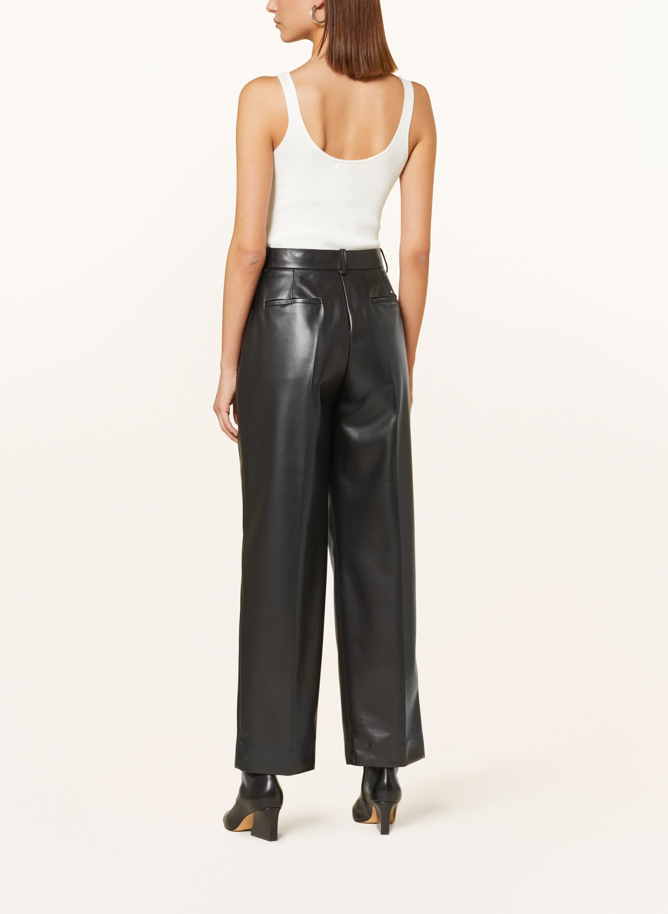 Calvin Klein Spodnie z imitacji skóry, Kolor: CZARNY (Obrazek 3)