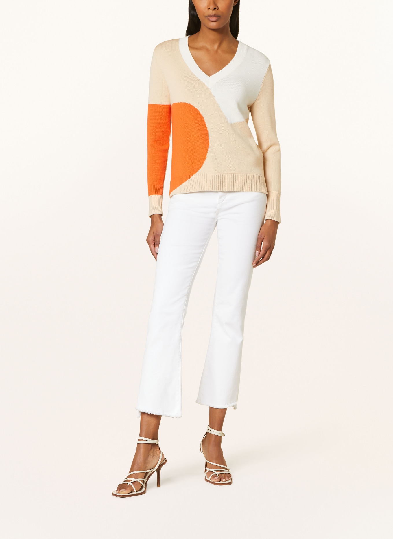 Calvin Klein Sweater, Color: BEIGE/ ORANGE/ WHITE (Image 2)