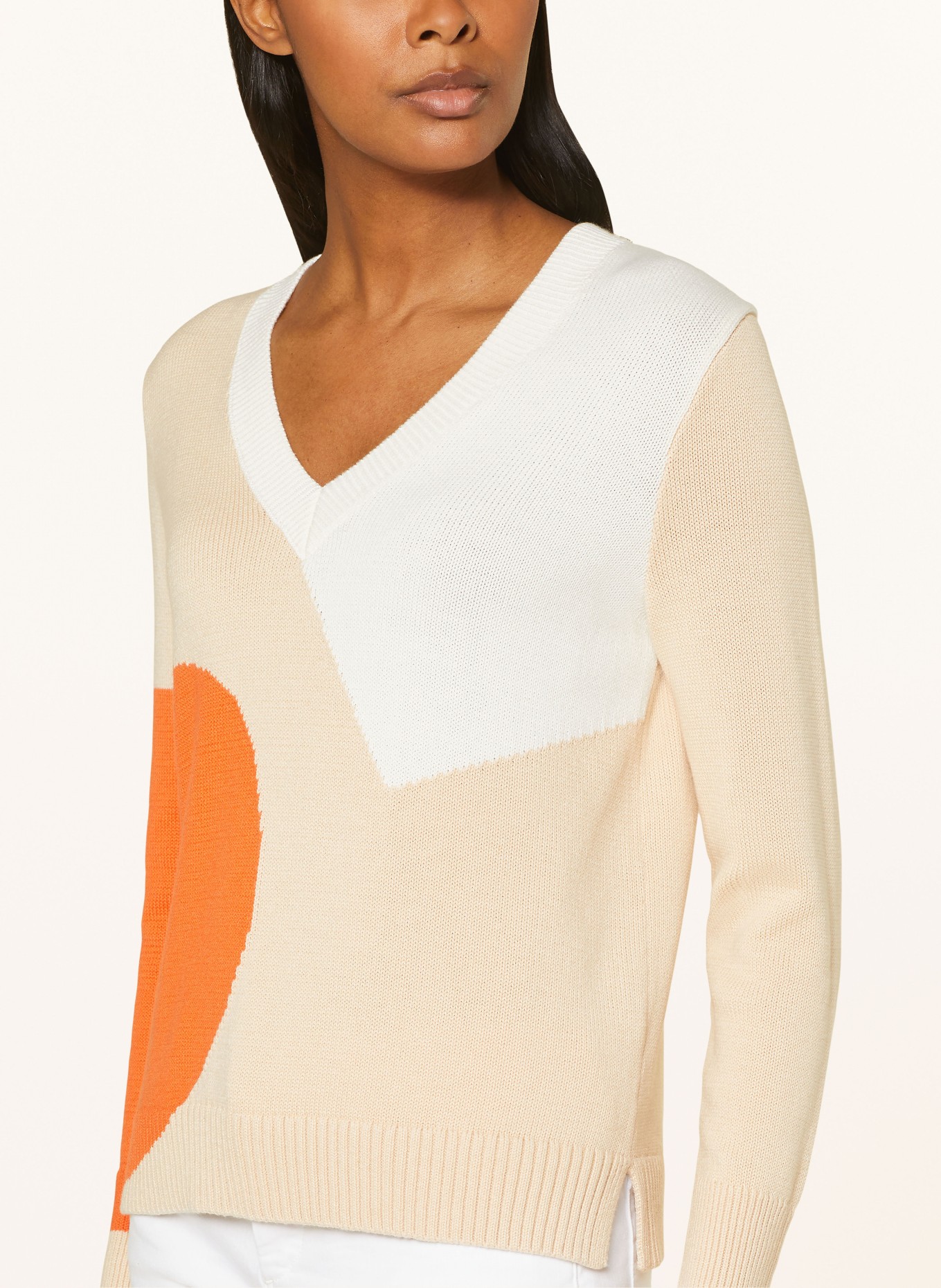 Calvin Klein Sweter, Kolor: BEŻOWY/ POMARAŃCZOWY/ BIAŁY (Obrazek 4)