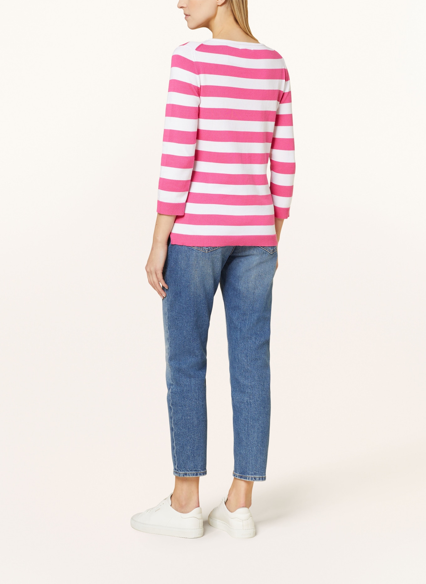 darling harbour Sweater with 3/4 sleeves, Color: WHITE/ PINK (Image 3)