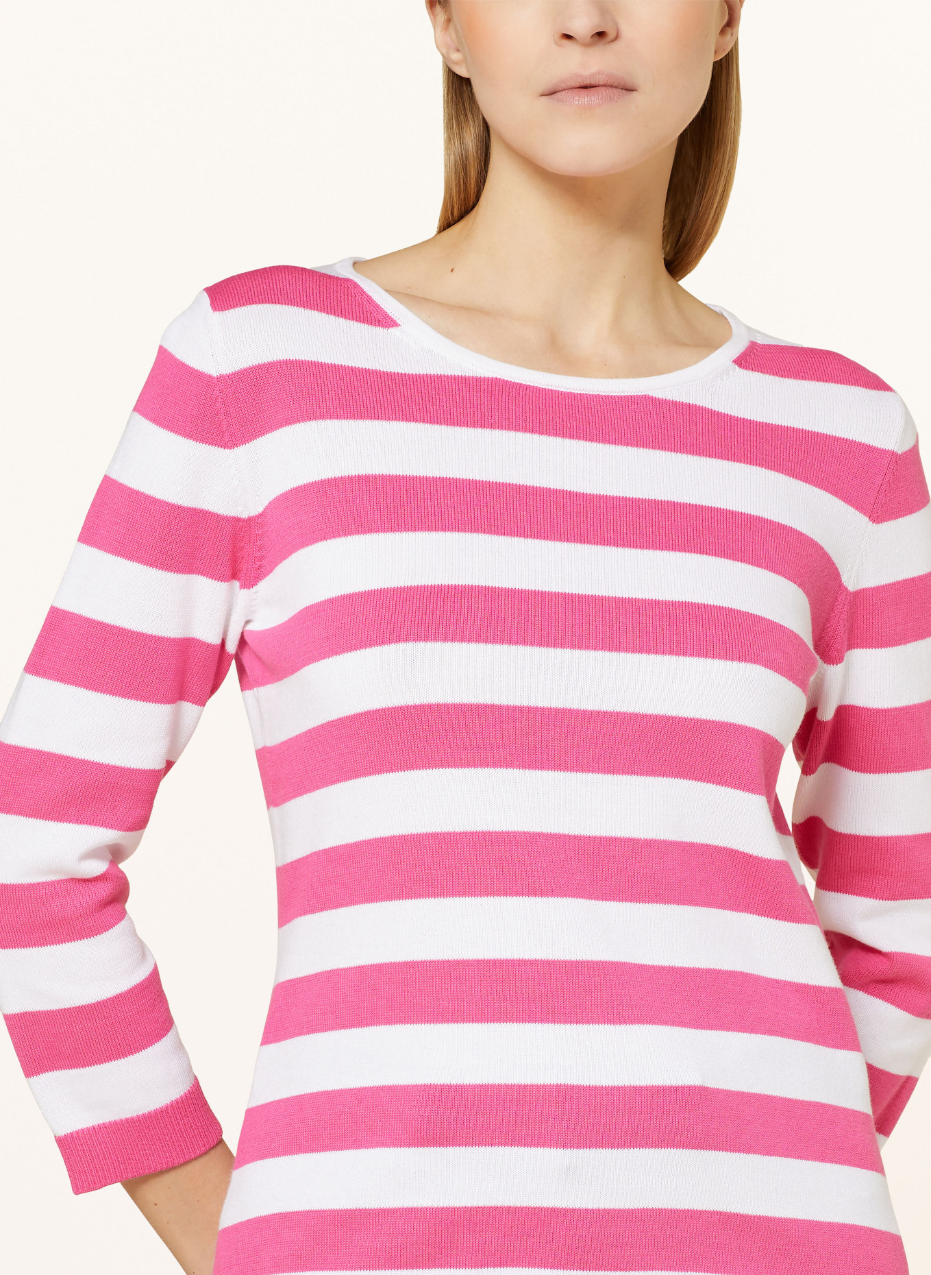 darling harbour Sweater with 3/4 sleeves, Color: WHITE/ PINK (Image 4)