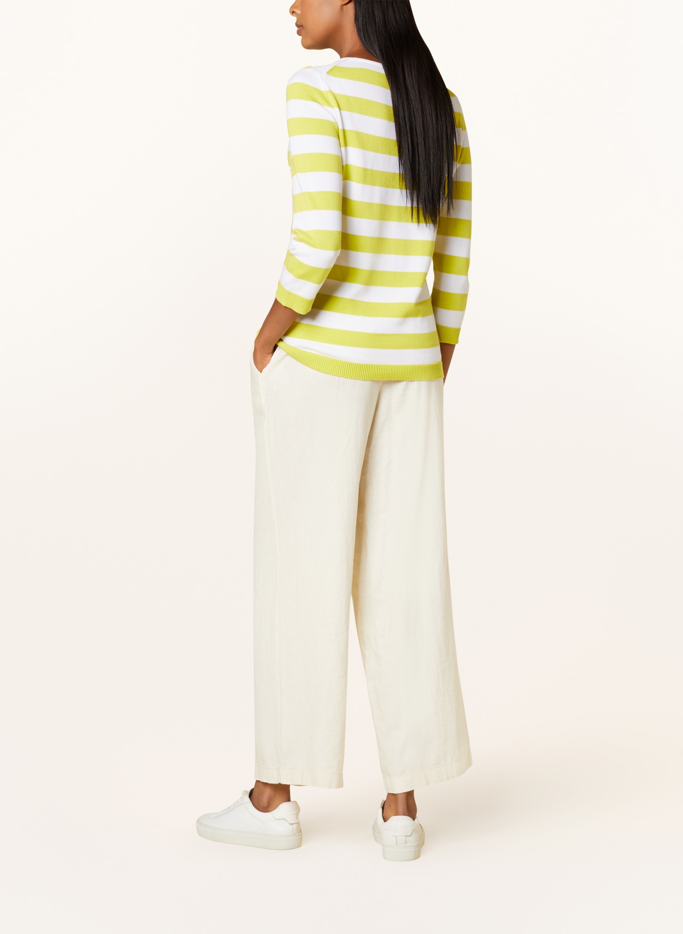 darling harbour Pullover mit 3/4-Arm: WEISS / GELB