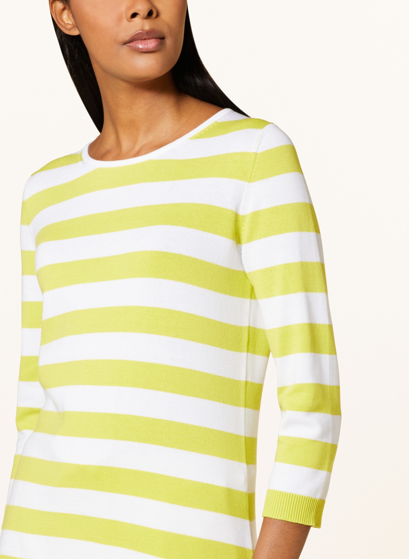 darling harbour Pullover mit 3/4-Arm: WEISS / GELB