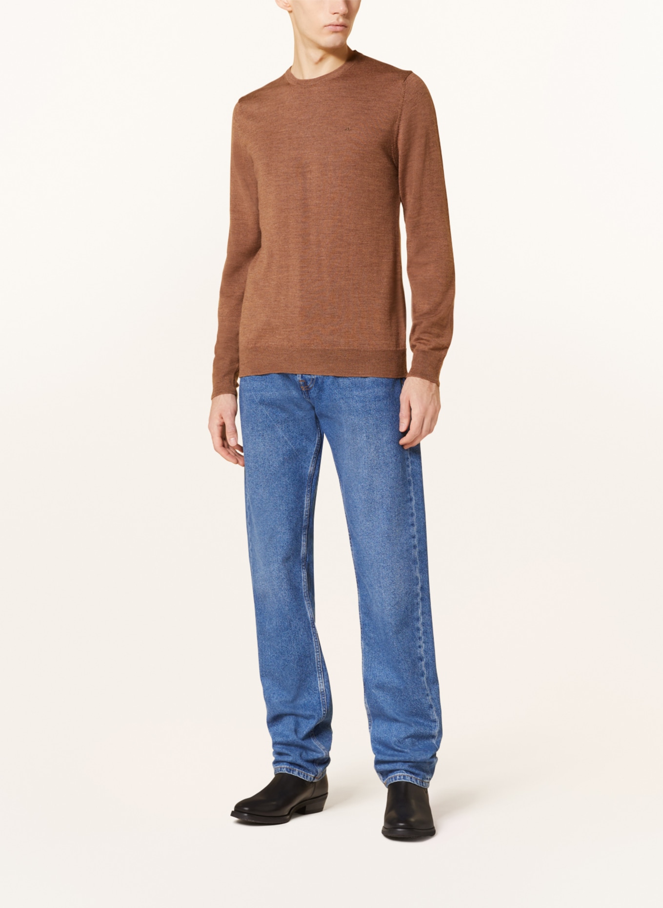 J.LINDEBERG Sweater made of merino wool, Color: COGNAC (Image 2)
