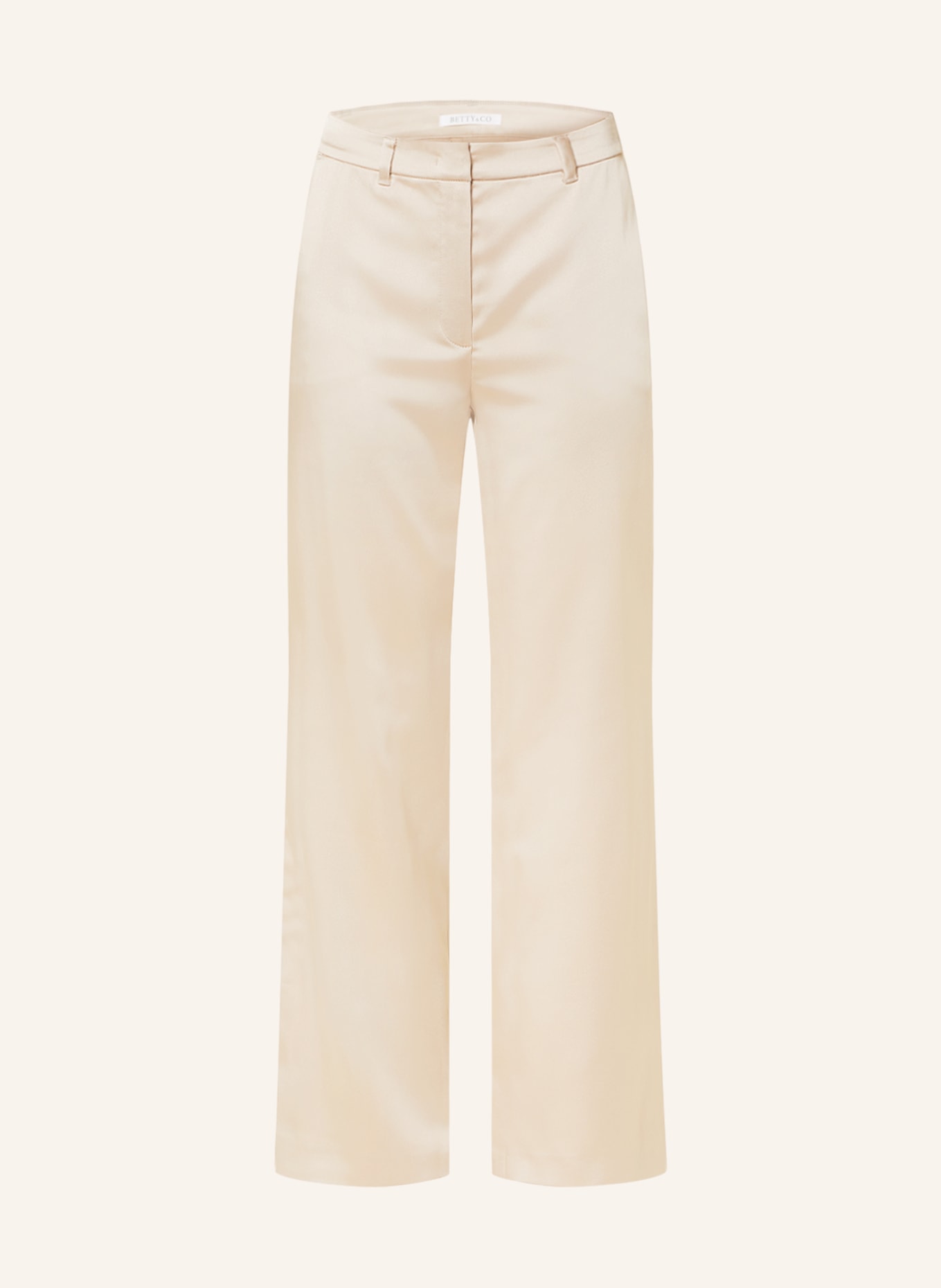 BETTY&CO Wide leg trousers in satin, Color: LIGHT BROWN (Image 1)