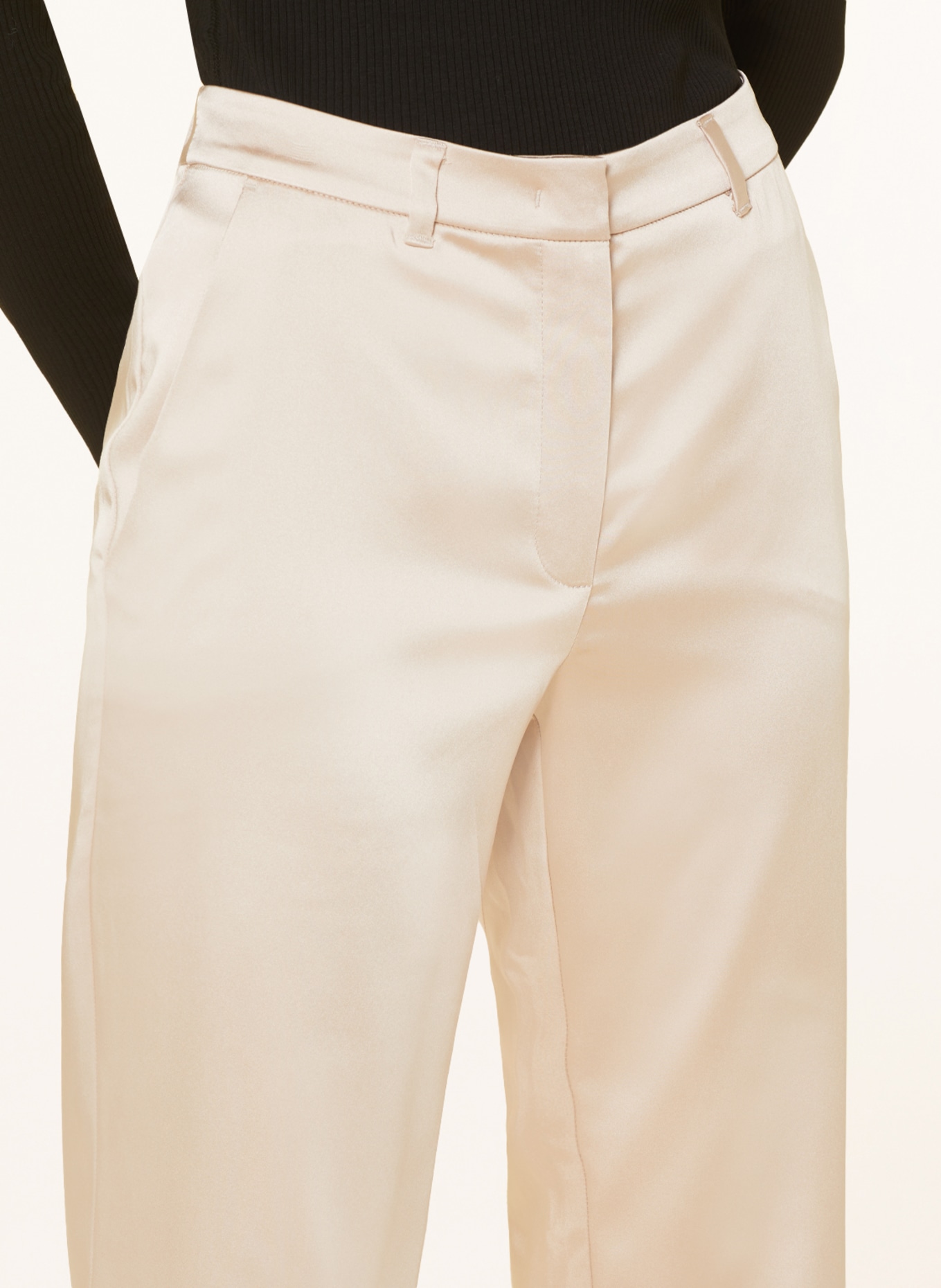 BETTY&CO Wide leg trousers in satin, Color: LIGHT BROWN (Image 5)
