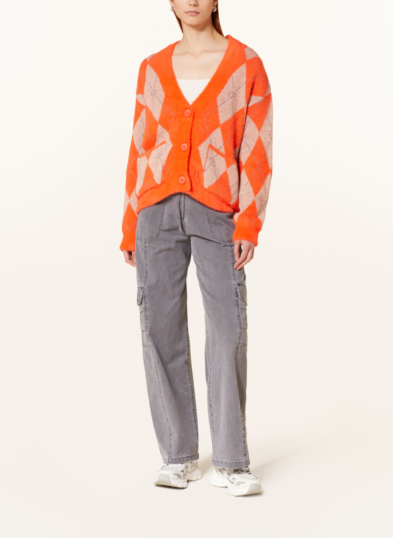 ELIAS RUMELIS Cardigan SAHRAER, Color: ORANGE/ BEIGE/ GRAY (Image 2)