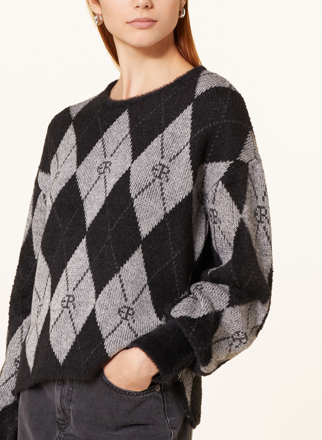 ELIAS RUMELIS Sweater TAIRAER, Color: BLACK/ LIGHT GRAY (Image 4)