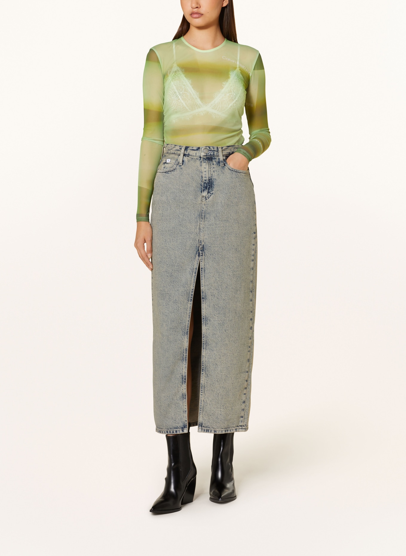 Calvin Klein Jeans Denim skirt, Color: 1A4 DENIM MEDIUM (Image 2)