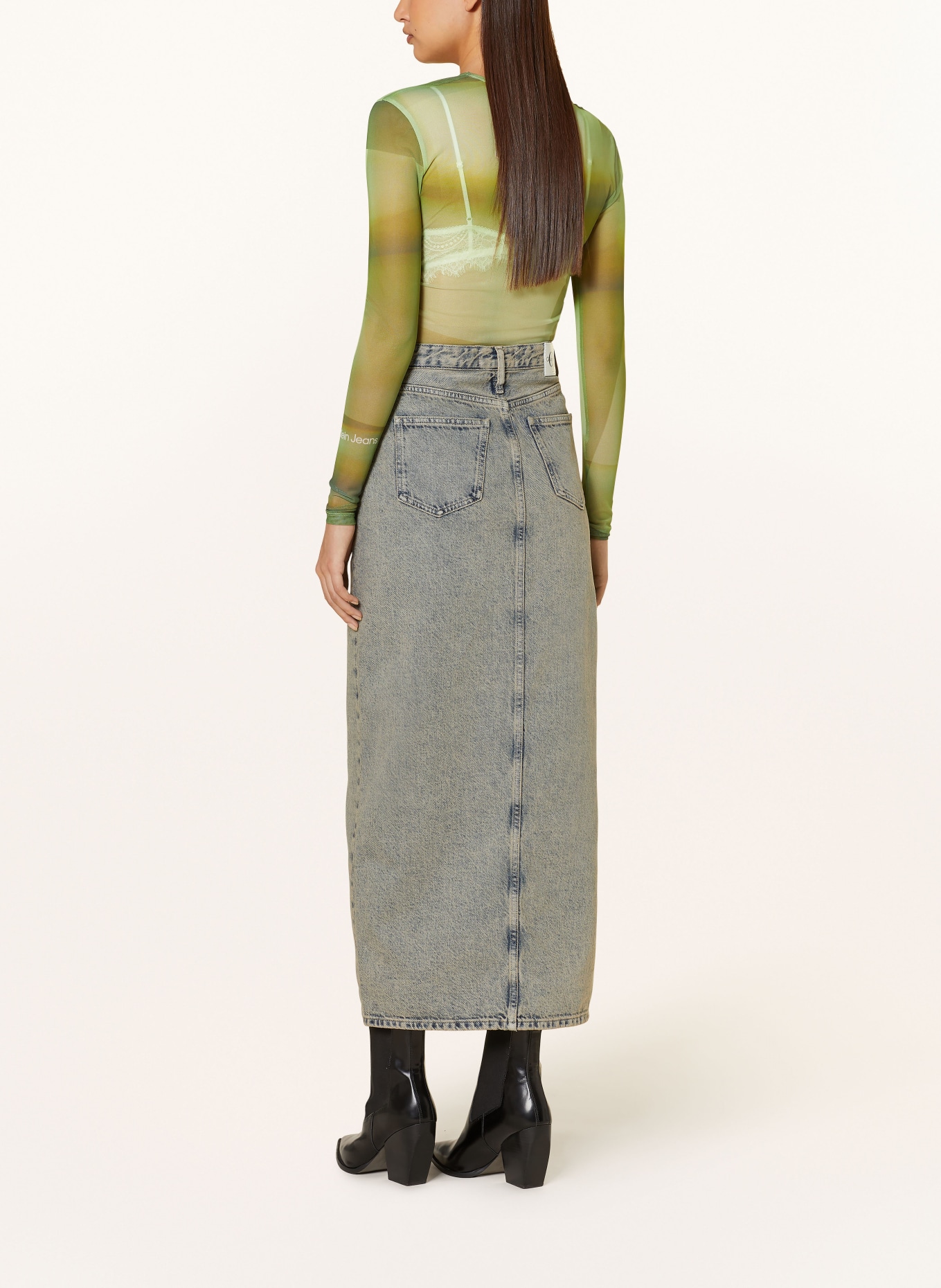 Calvin Klein Jeans Denim skirt, Color: 1A4 DENIM MEDIUM (Image 3)