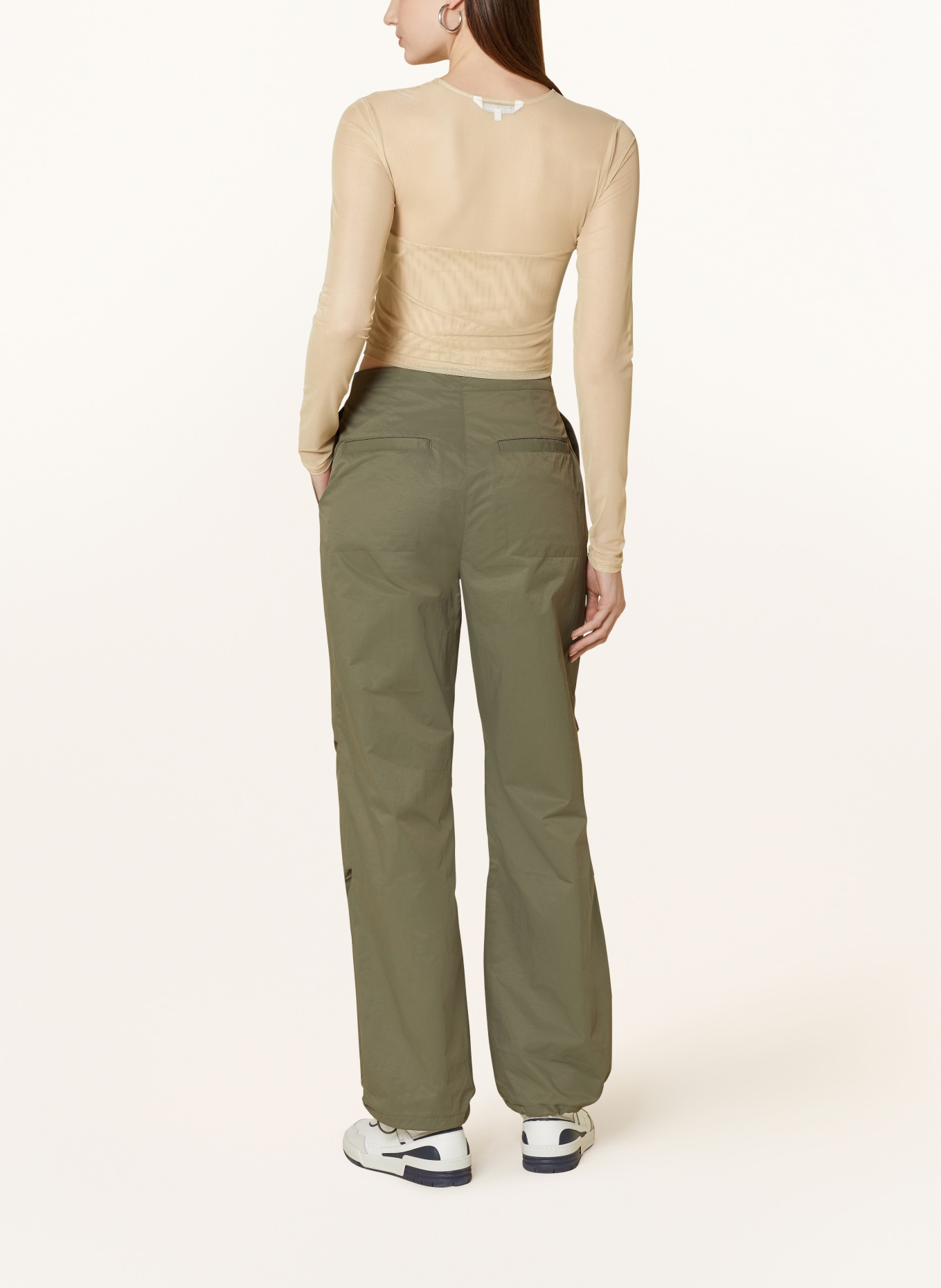 Calvin Klein Jeans Cropped-Shirt aus Mesh, Farbe: CAMEL (Bild 3)