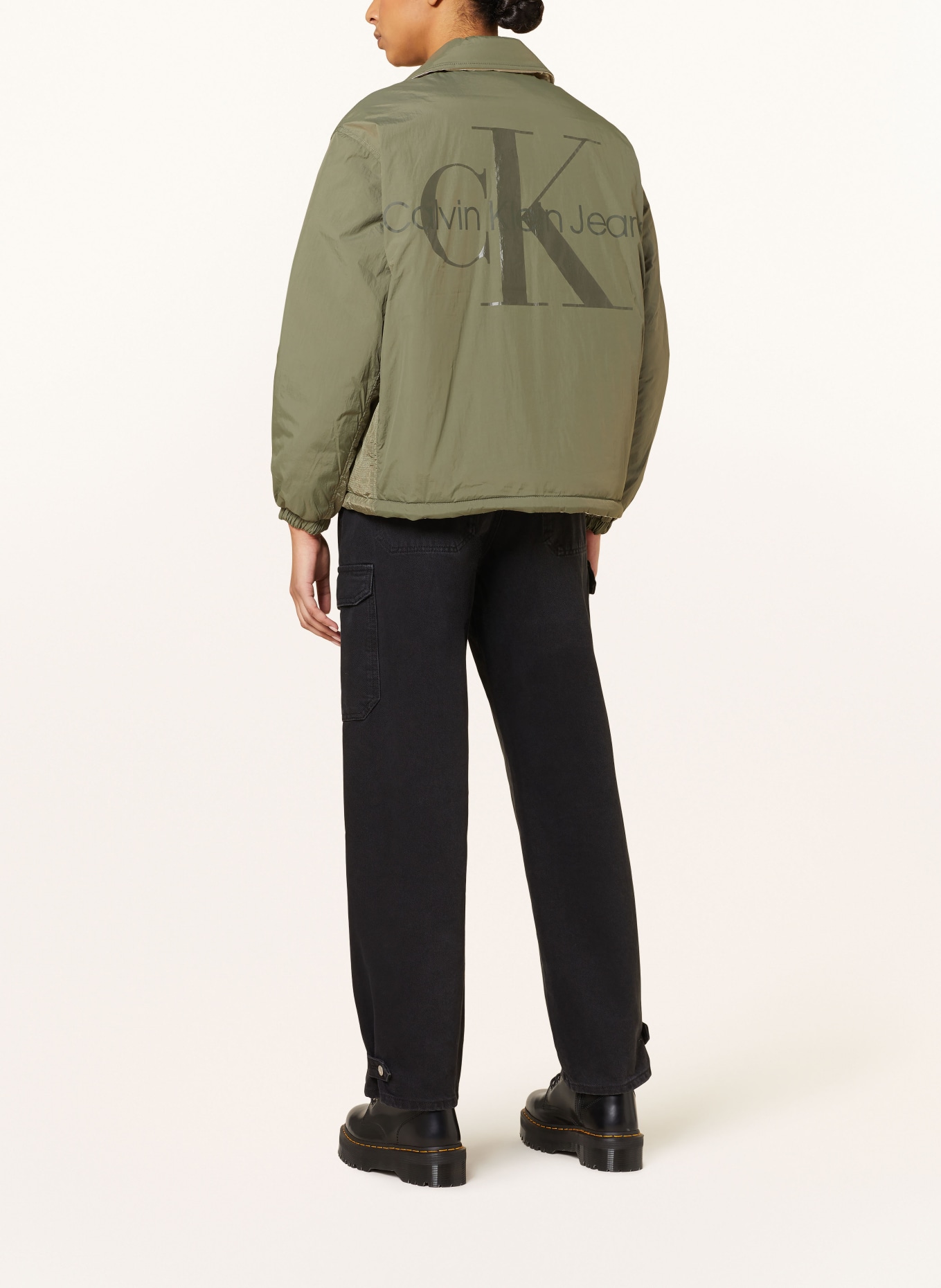 Calvin Klein Jeans Dwustronny bluzon, Kolor: OLIWKOWY/ ECRU (Obrazek 2)