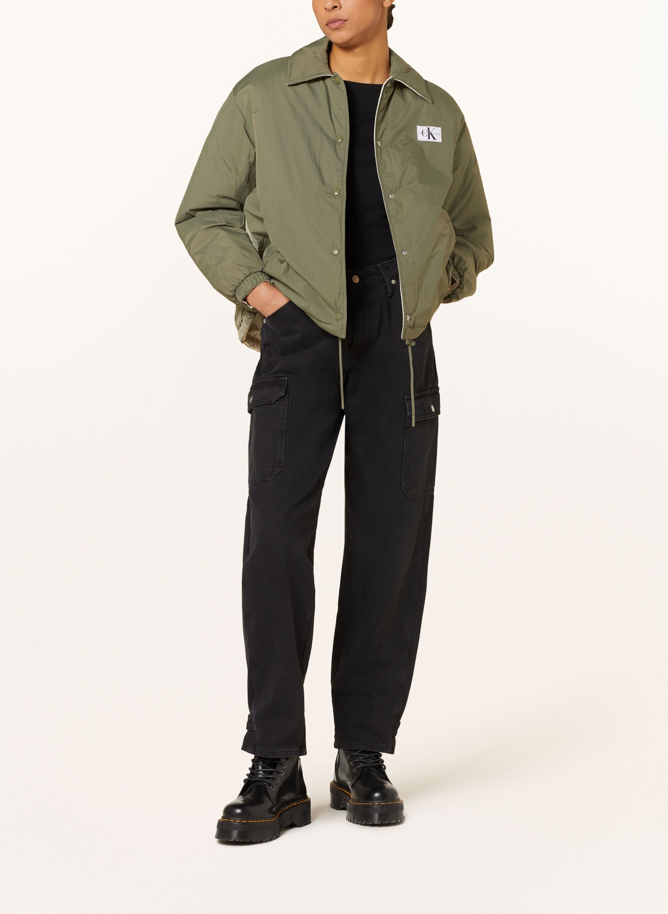 Calvin Klein Jeans Reversible bomber jacket, Color: OLIVE/ ECRU (Image 3)