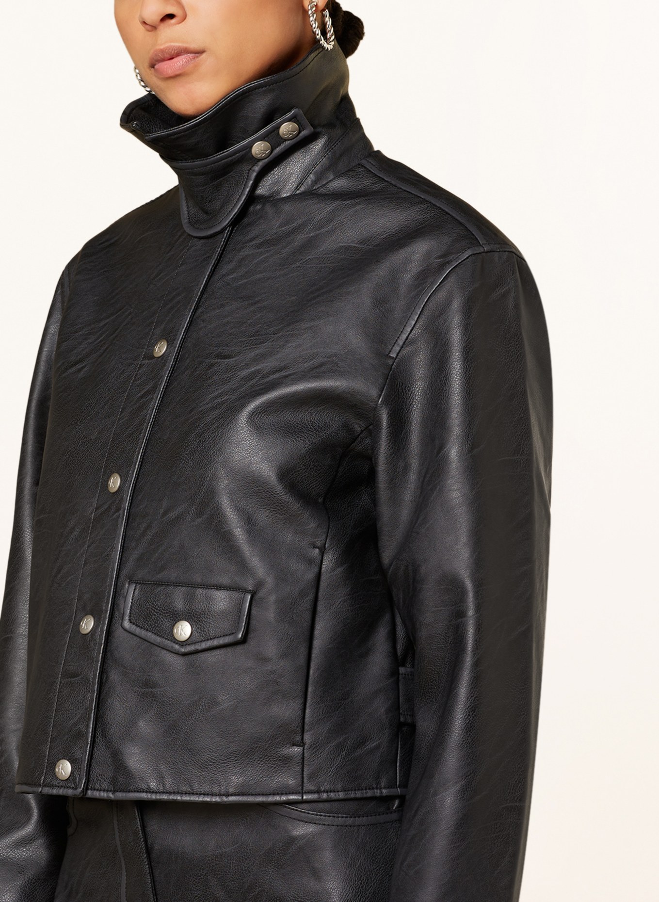 Calvin Klein Jeans Jacket in leather look, Color: BLACK (Image 4)