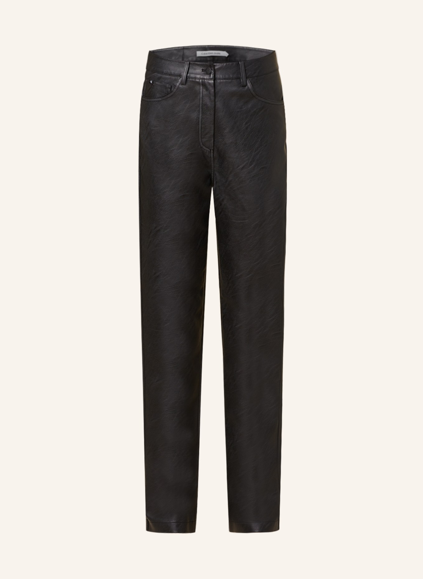 Calvin Klein Jeans Spodnie z imitacji skóry, Kolor: CZARNY (Obrazek 1)