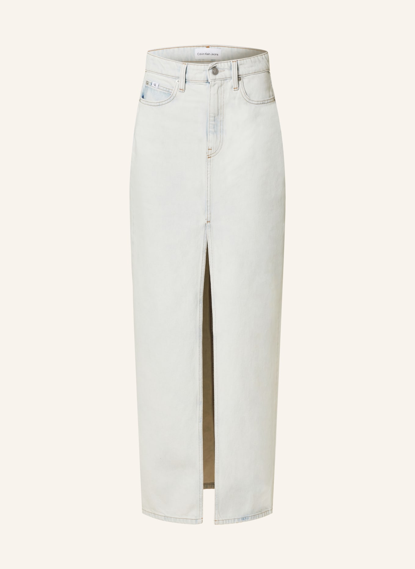 Calvin klein white denim on sale skirt
