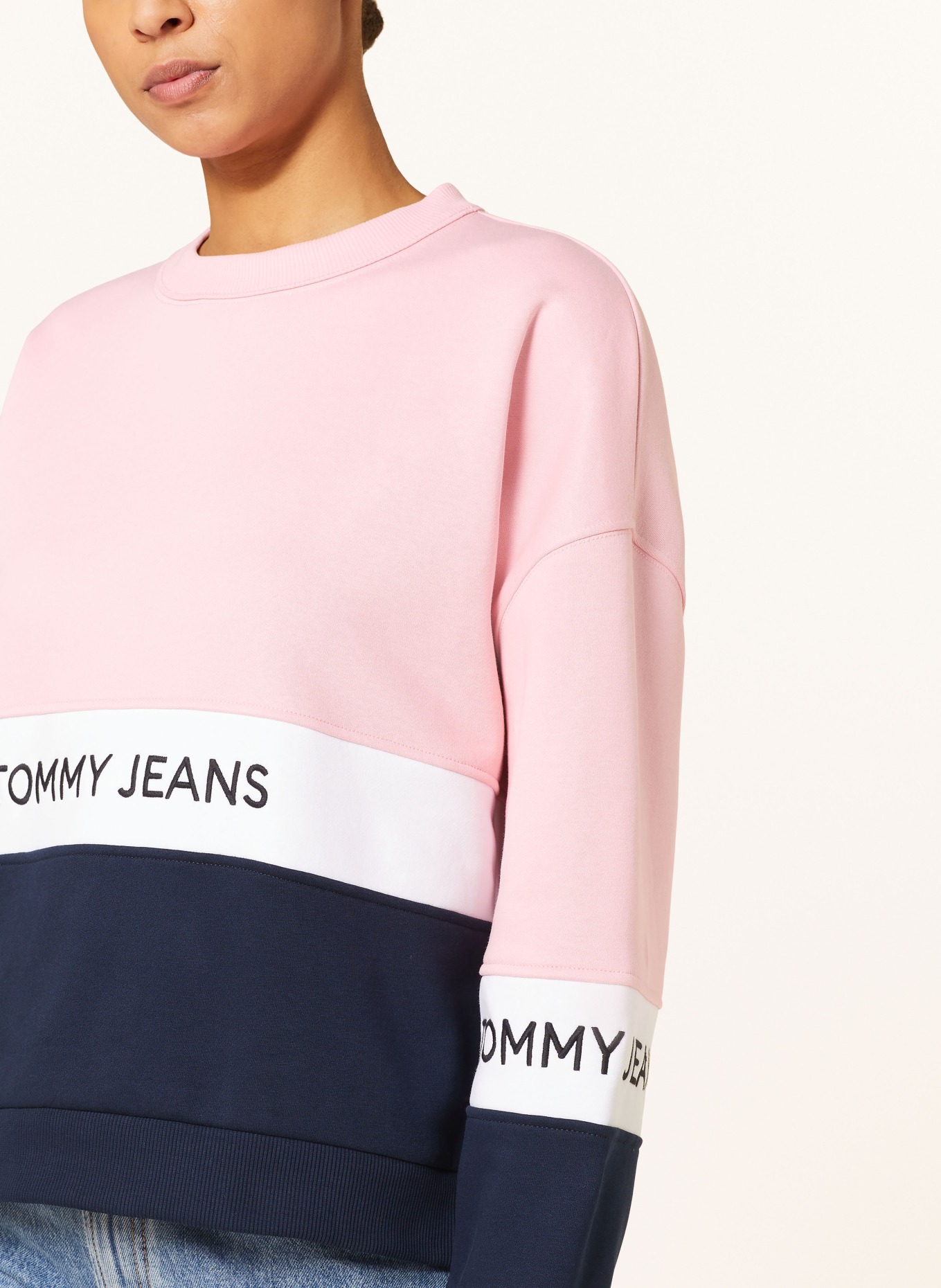 TOMMY JEANS Sweatshirt, Farbe: ROSA/ WEISS/ DUNKELBLAU (Bild 4)