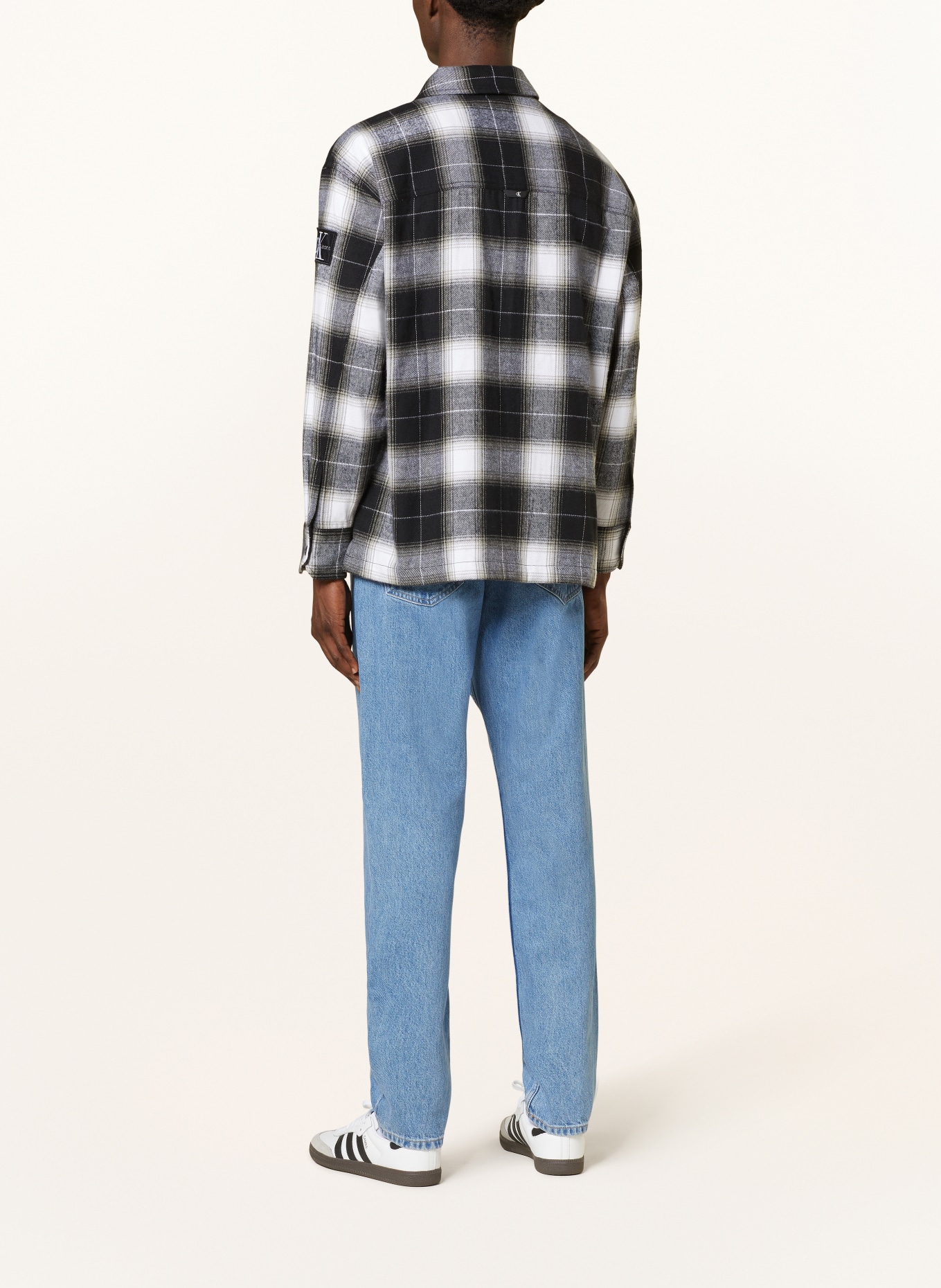 Calvin Klein Jeans Flanell-Overshirt, Farbe: SCHWARZ/ WEISS/ GRAU (Bild 3)