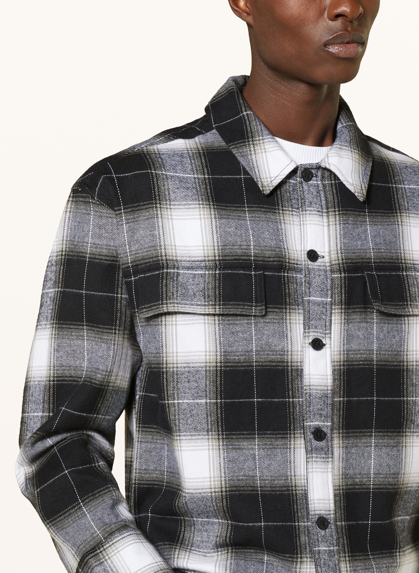 Calvin Klein Jeans Flannel overshirt, Color: BLACK/ WHITE/ GRAY (Image 4)