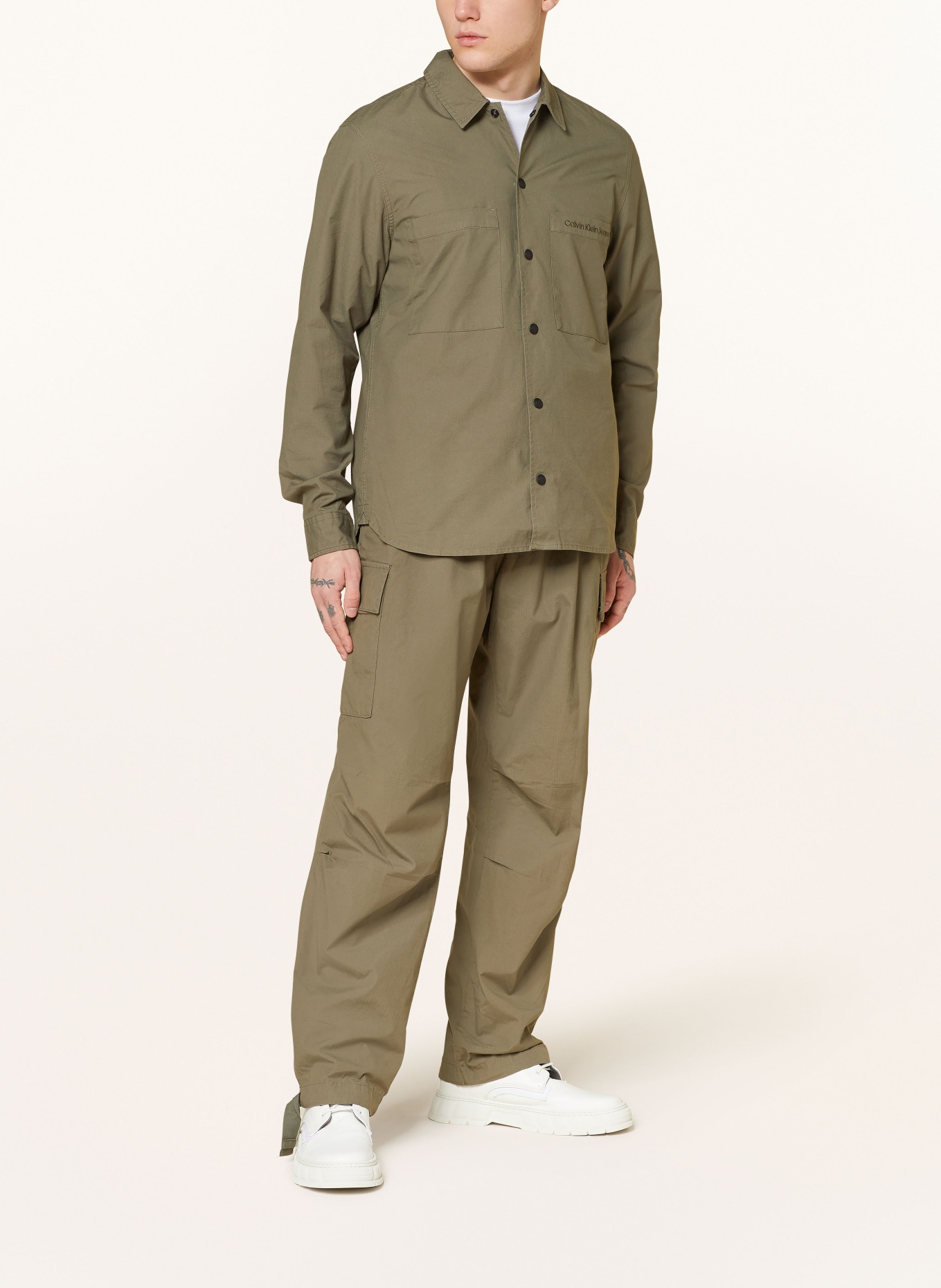 Calvin Klein Jeans Koszula relaxed fit, Kolor: OLIWKOWY (Obrazek 2)