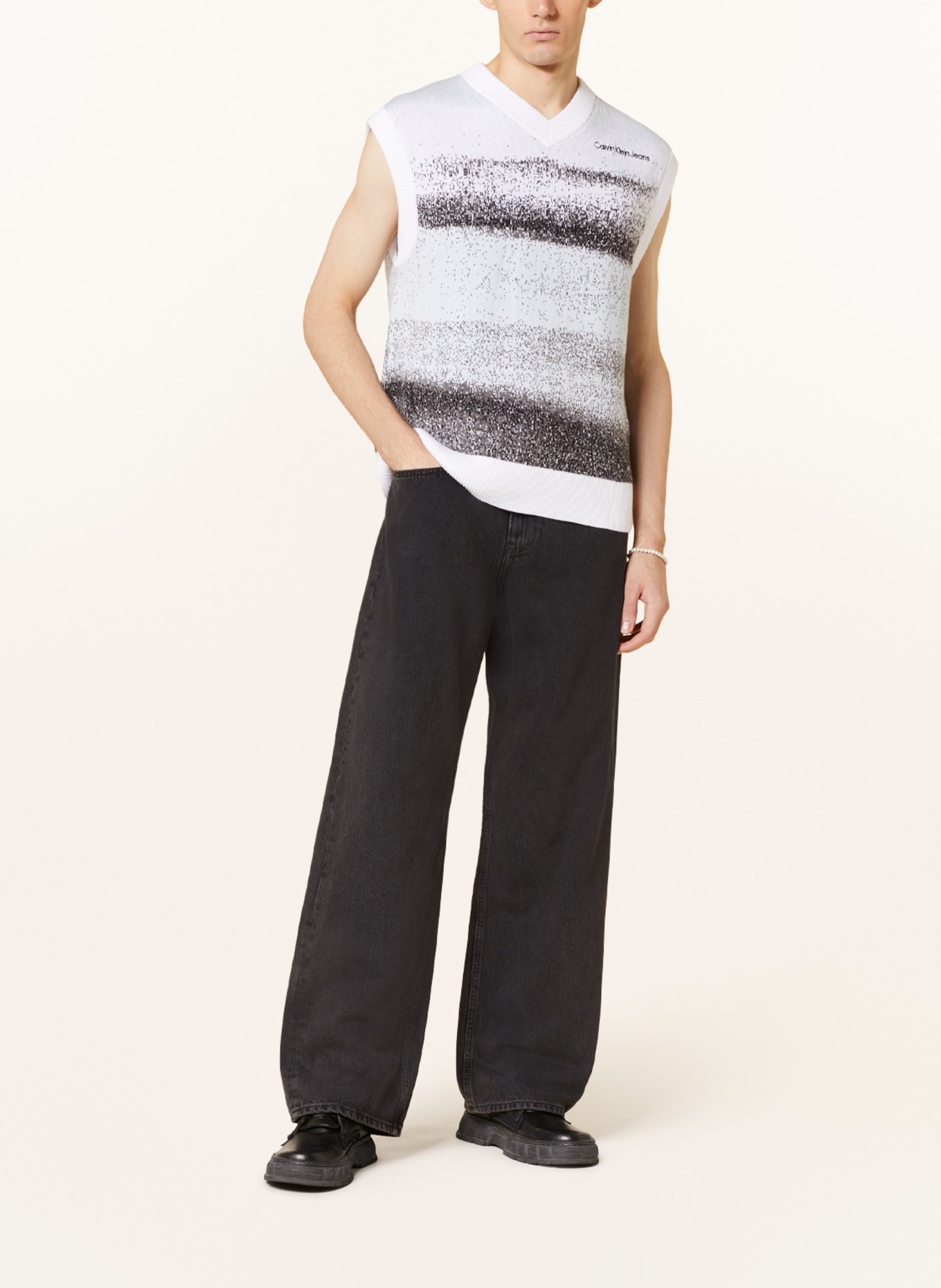 Calvin Klein Jeans Sweater vest, Color: LIGHT BLUE/ DARK GRAY/ WHITE (Image 2)