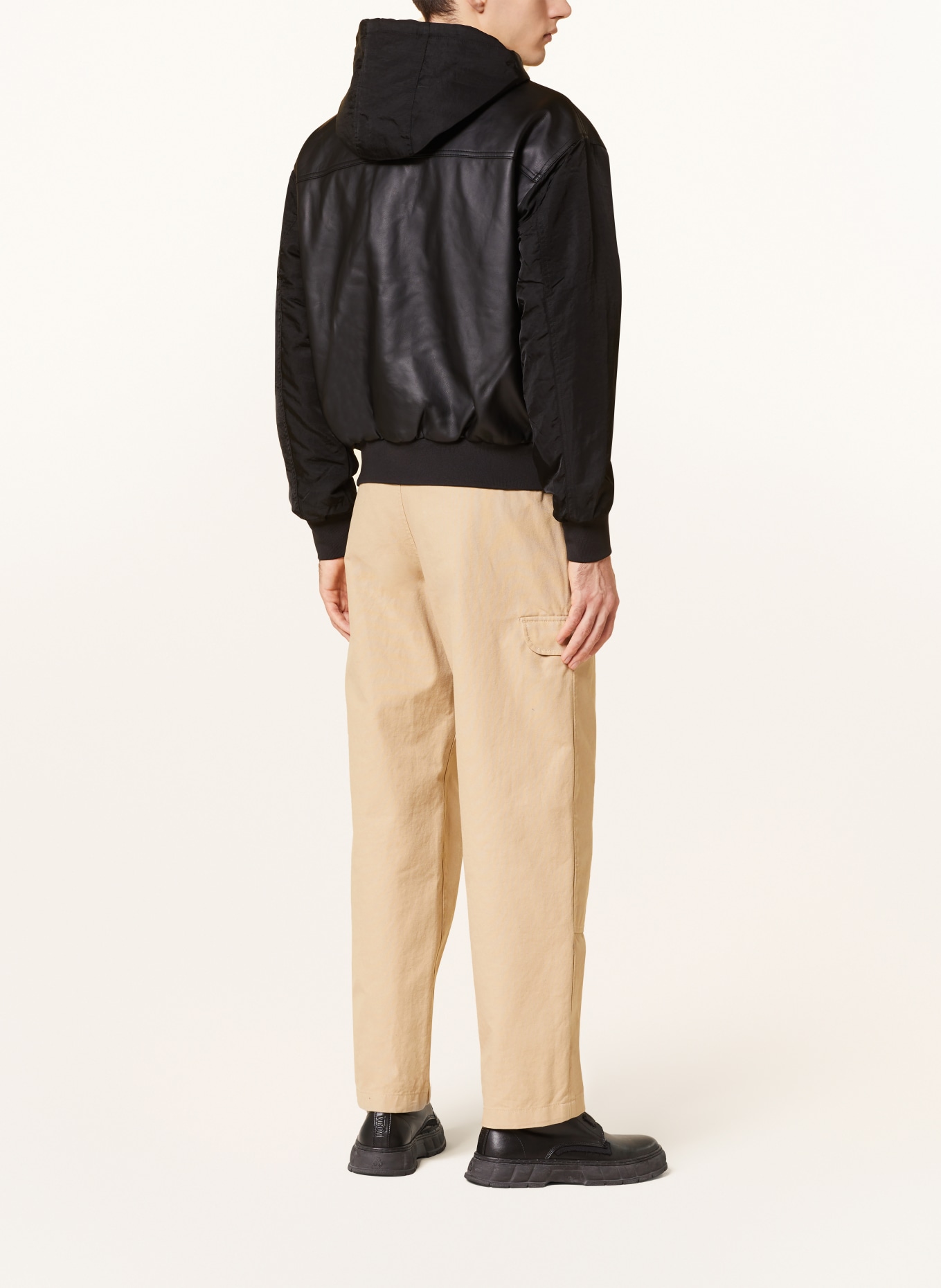 Calvin Klein Jeans Bomber jacket in mixed materials, Color: BLACK (Image 3)