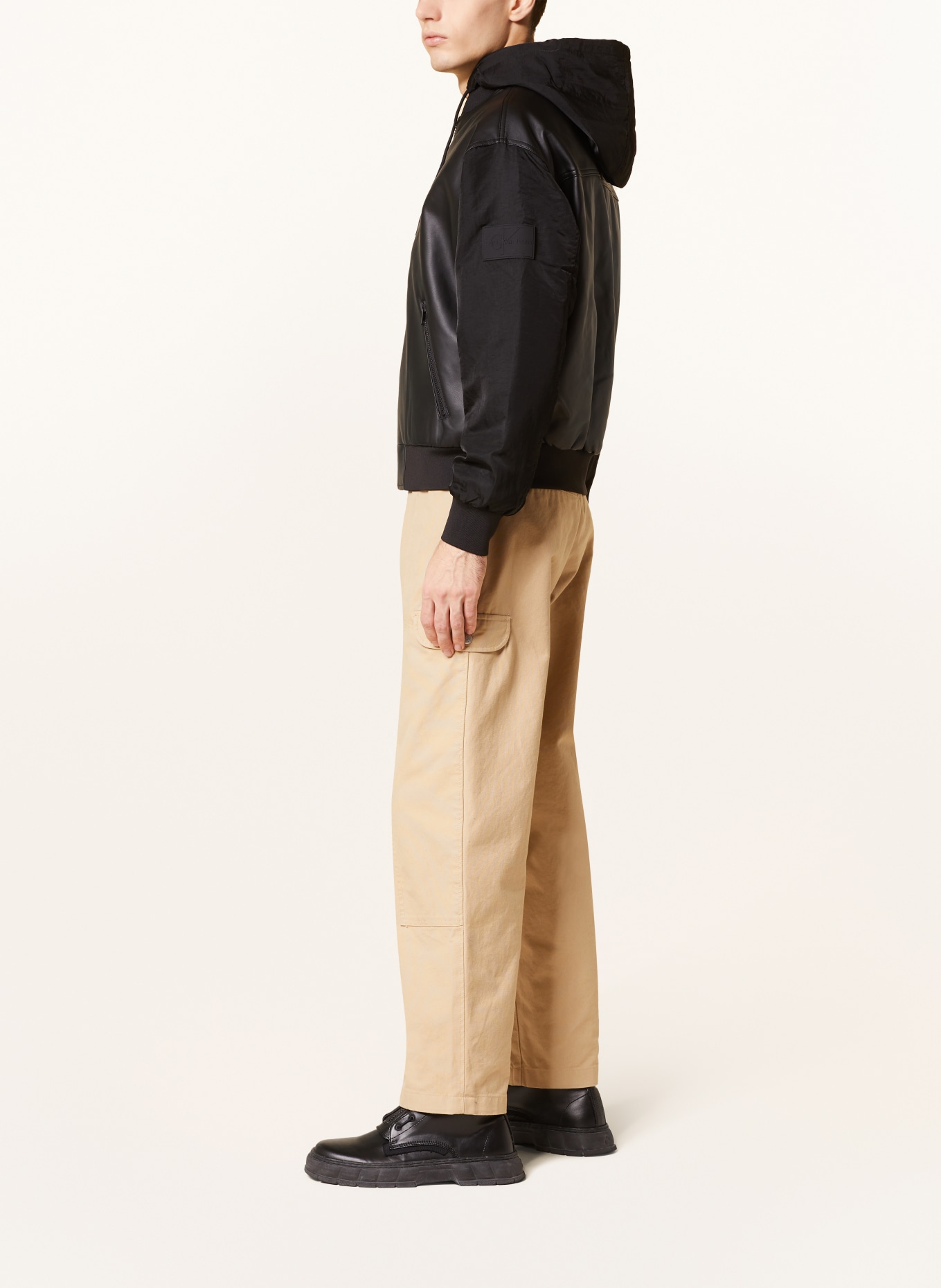 Calvin Klein Jeans Blouson im Materialmix, Farbe: SCHWARZ (Bild 4)