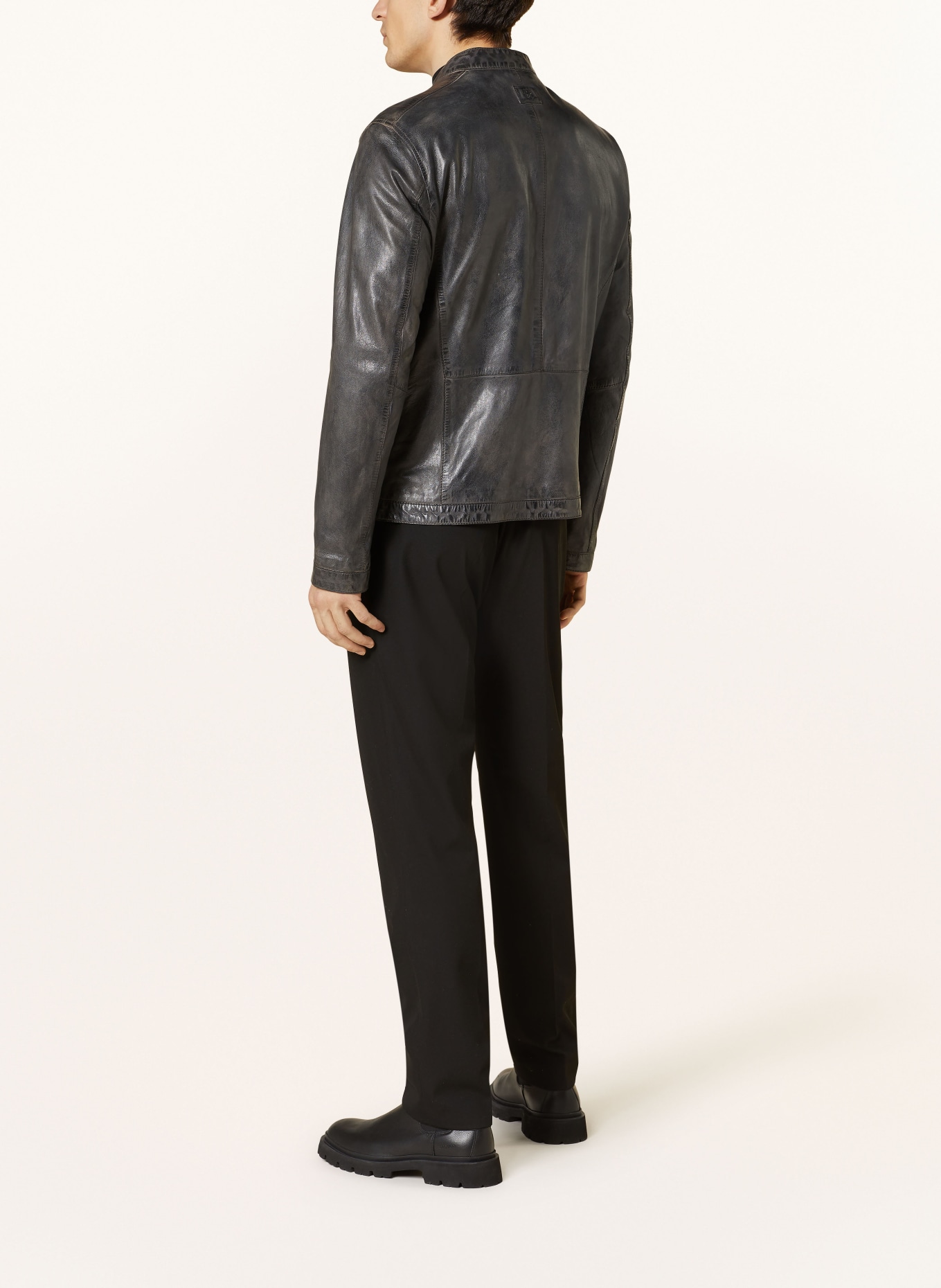 MILESTONE Leather jacket MSLACONA, Color: DARK GRAY (Image 3)
