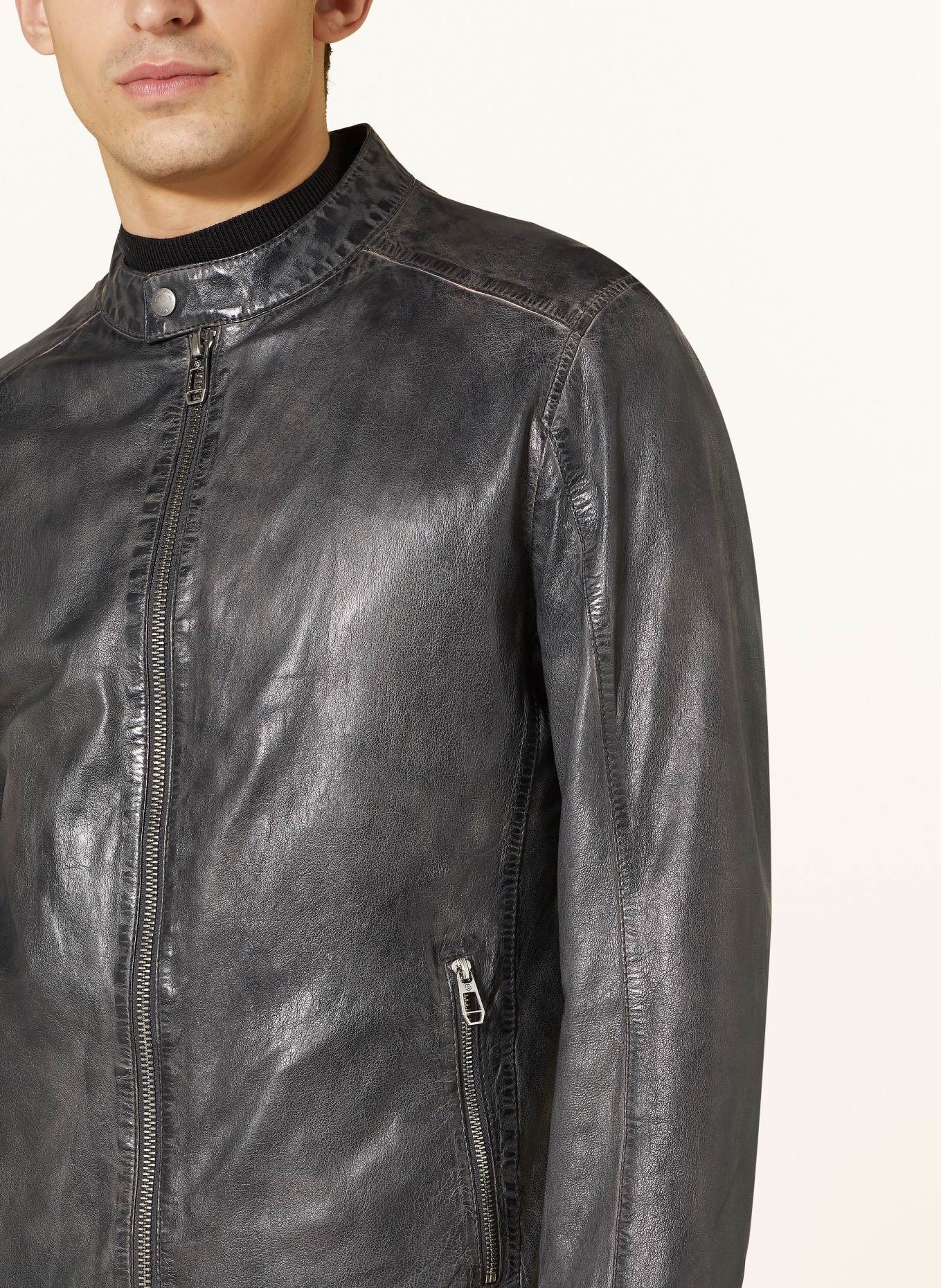 MILESTONE Leather jacket MSLACONA, Color: DARK GRAY (Image 4)
