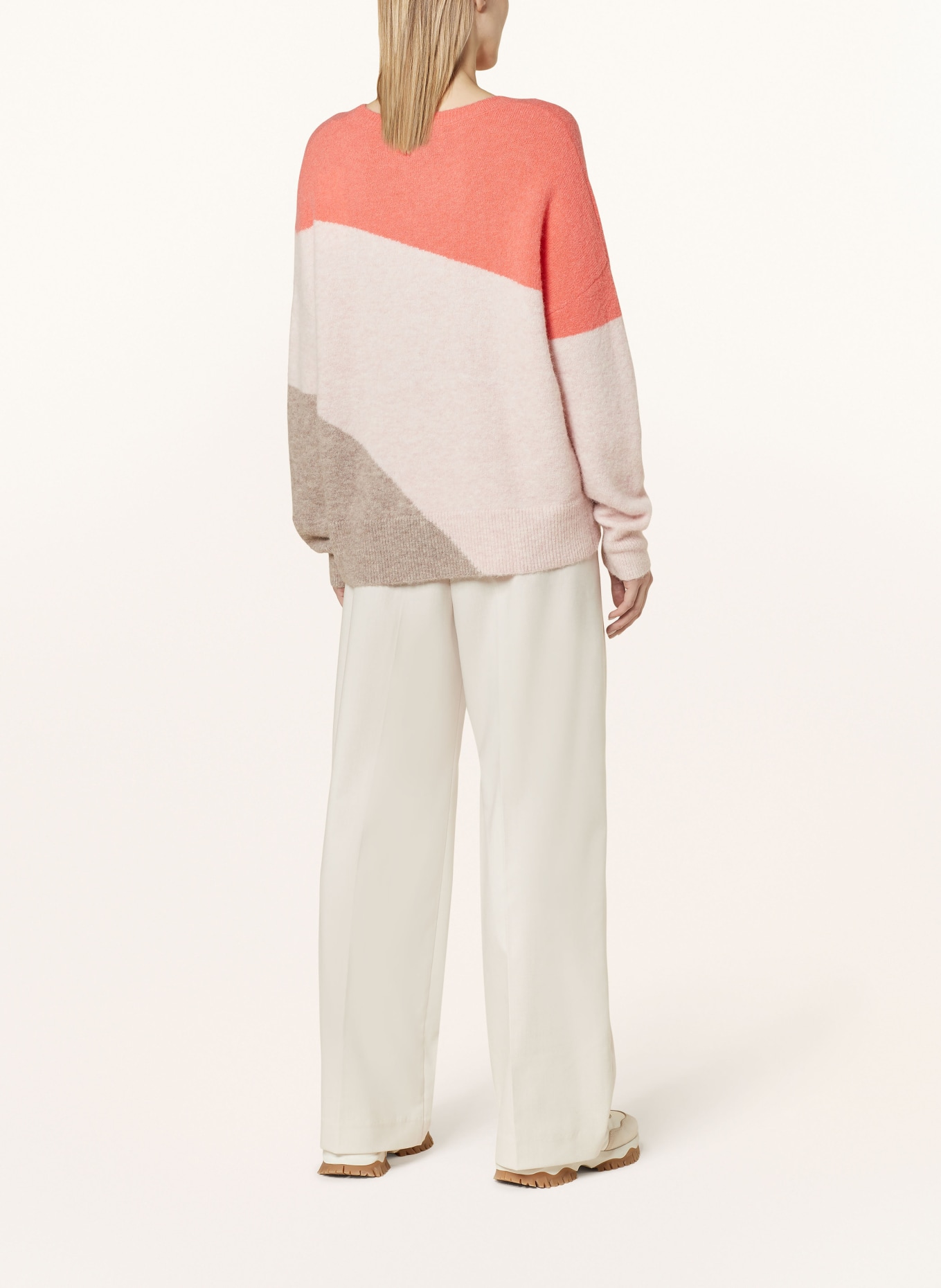 FYNCH-HATTON Sweater with alpaca, Color: LIGHT PINK/ LIGHT RED/ BEIGE (Image 3)