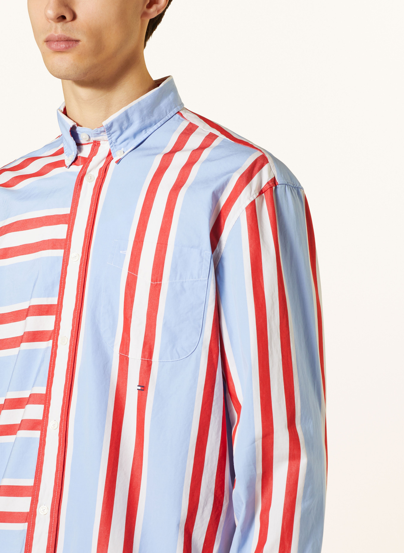 TOMMY HILFIGER Shirt active fit, Color: RED/ LIGHT BLUE/ WHITE (Image 4)